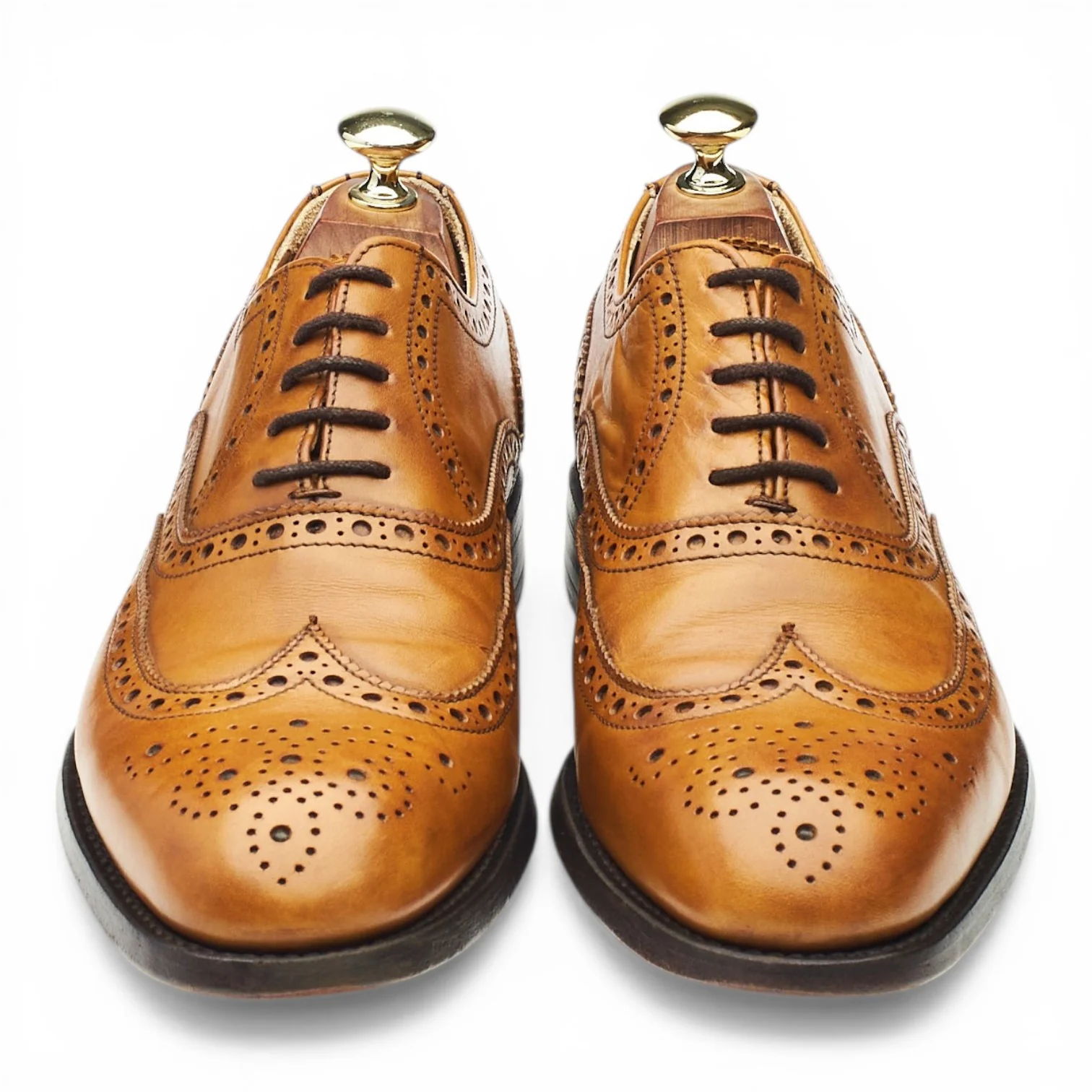 Tan Brown Leather Oxford Brogues UK 7 - Image 2