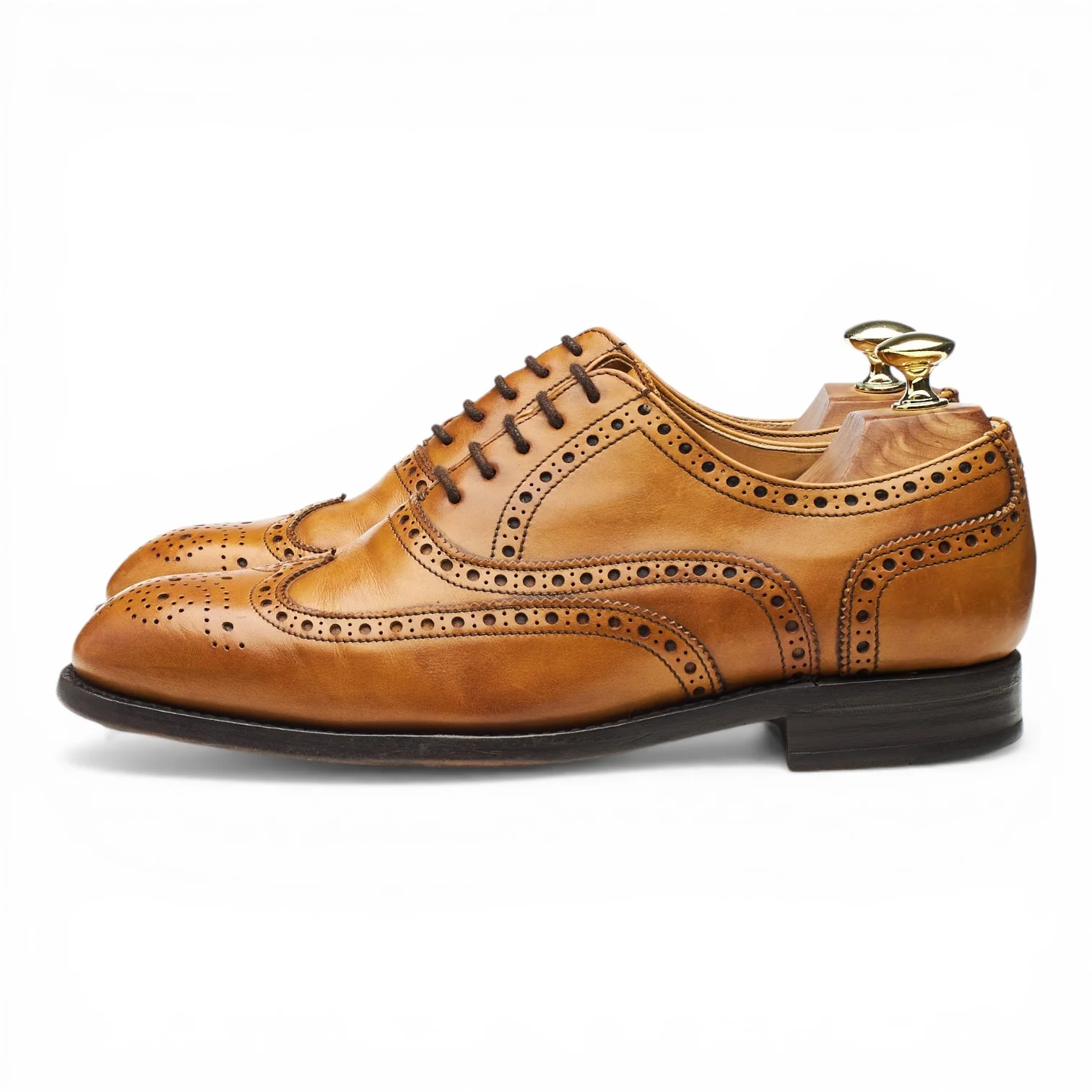 Tan Brown Leather Oxford Brogues UK 7 - Image 3