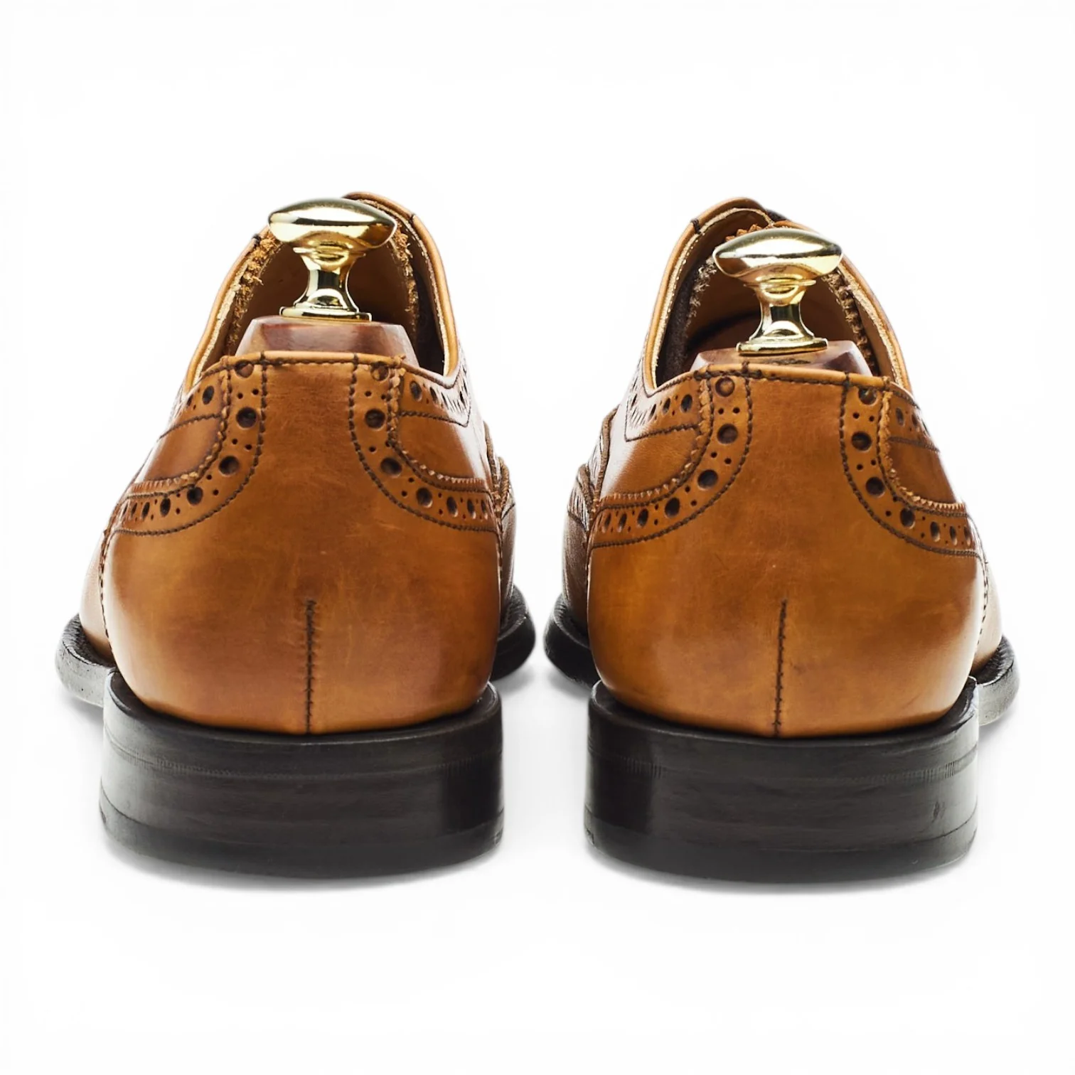 Tan Brown Leather Oxford Brogues UK 7 - Image 4