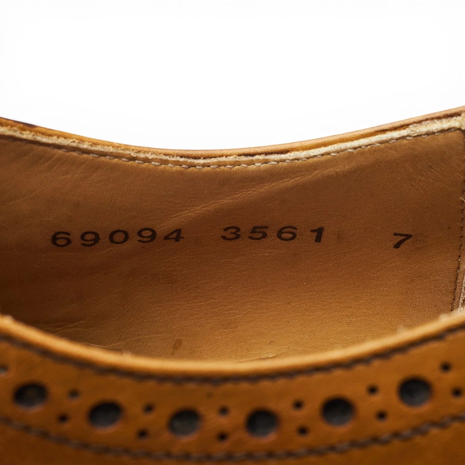 Tan Brown Leather Oxford Brogues UK 7 - Image 7