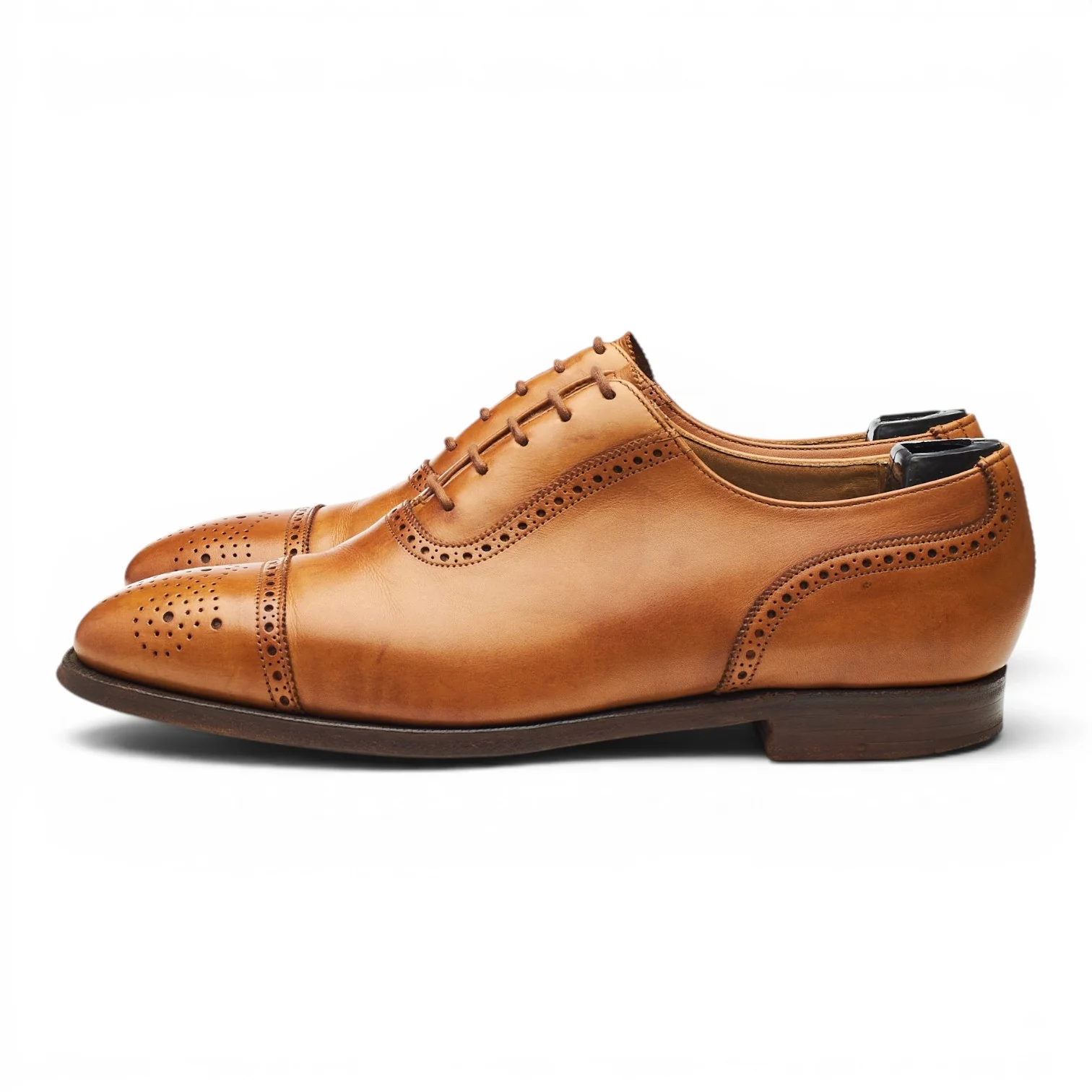 Tan Brown Leather Oxford Brogues UK 7 E - Image 3