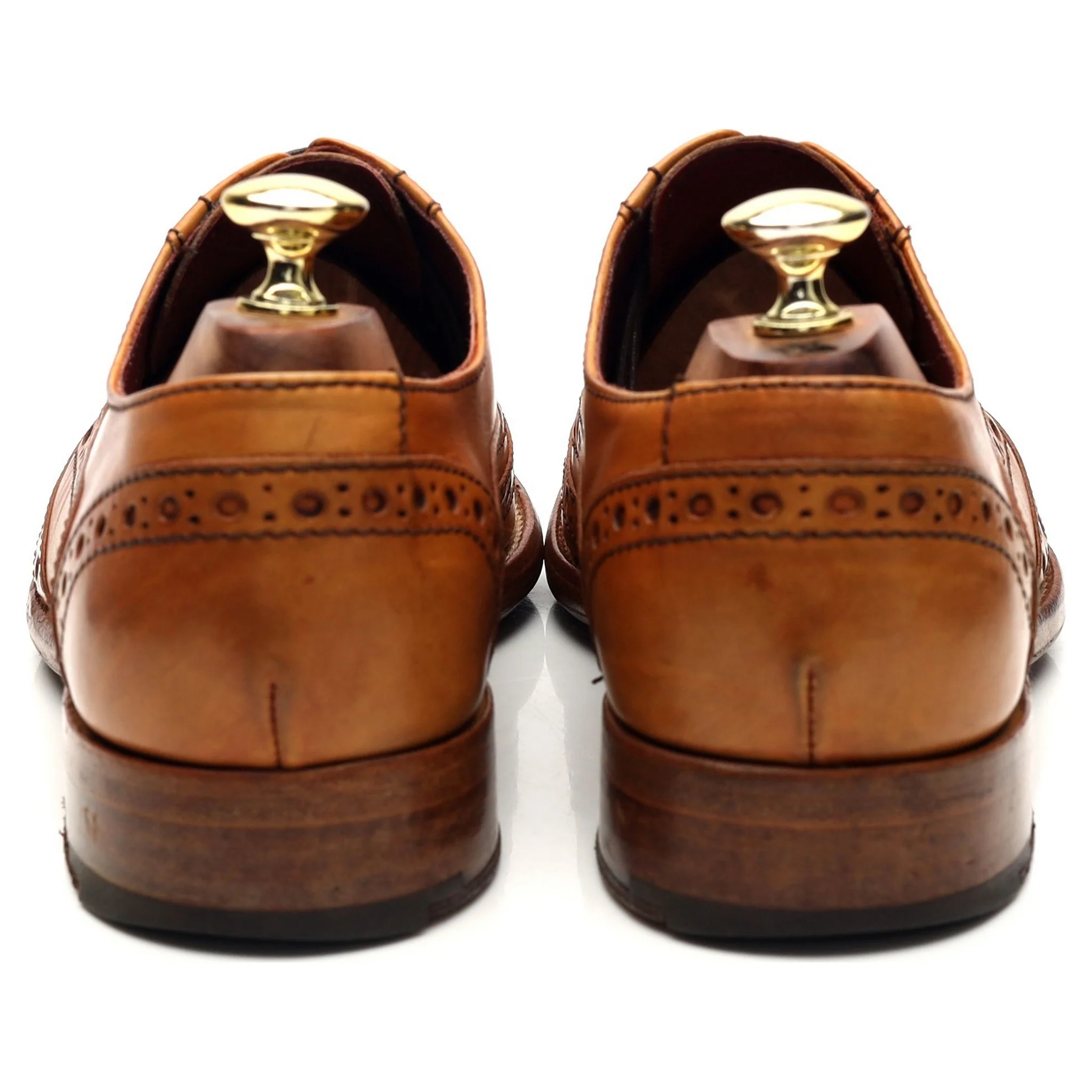 Charles Tyrwhitt Tan Brown Leather Oxford Brogues UK 7 G - Image 4