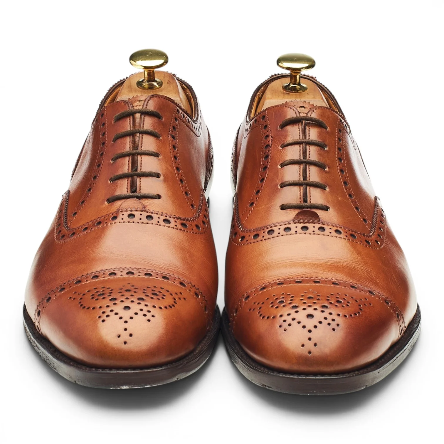 Tan Brown Leather Oxford Brogues UK 8 E - Image 2