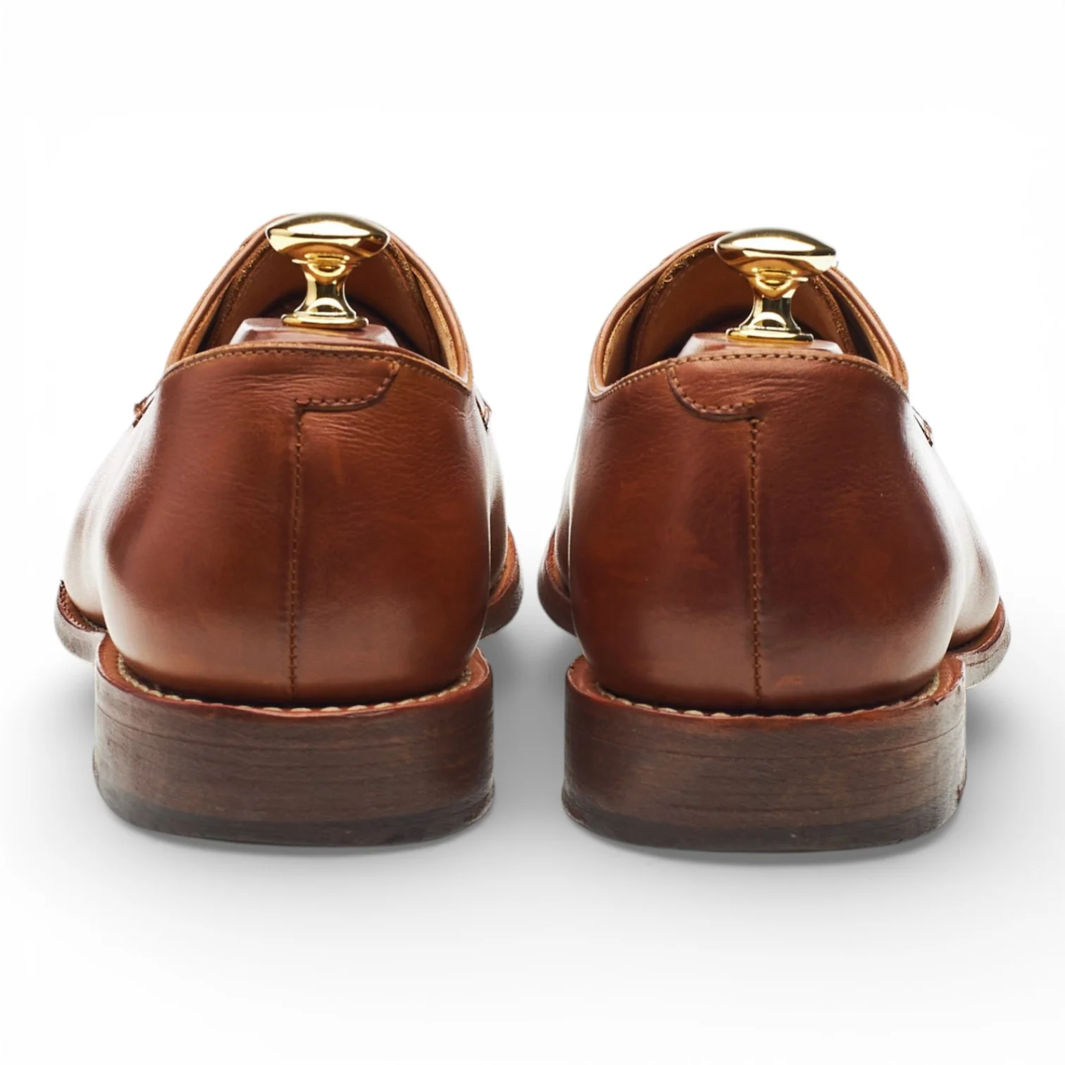 Tan Brown Leather Plain Toe Derby UK 9.5 - Image 4