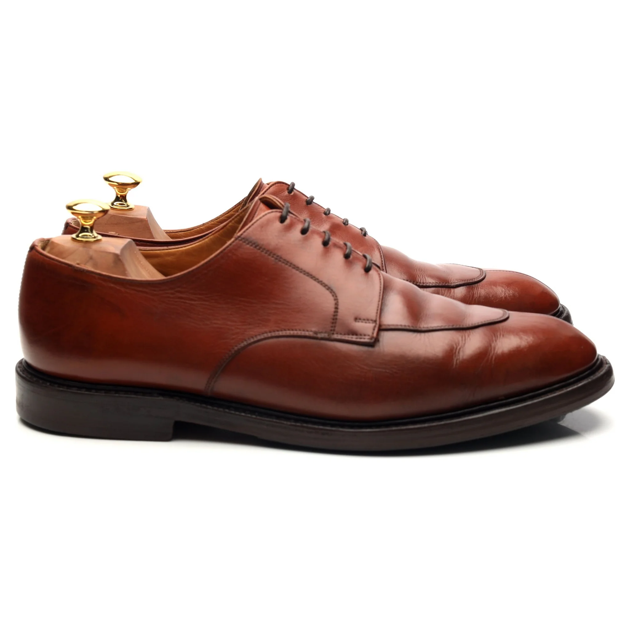 'Dartmoor' Tan Brown Leather Split Toe Derby UK 10 G