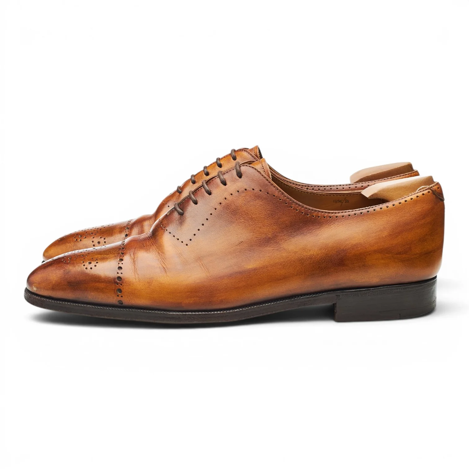 Tan Brown Patina Leather Oxford UK 8.5 - Image 3
