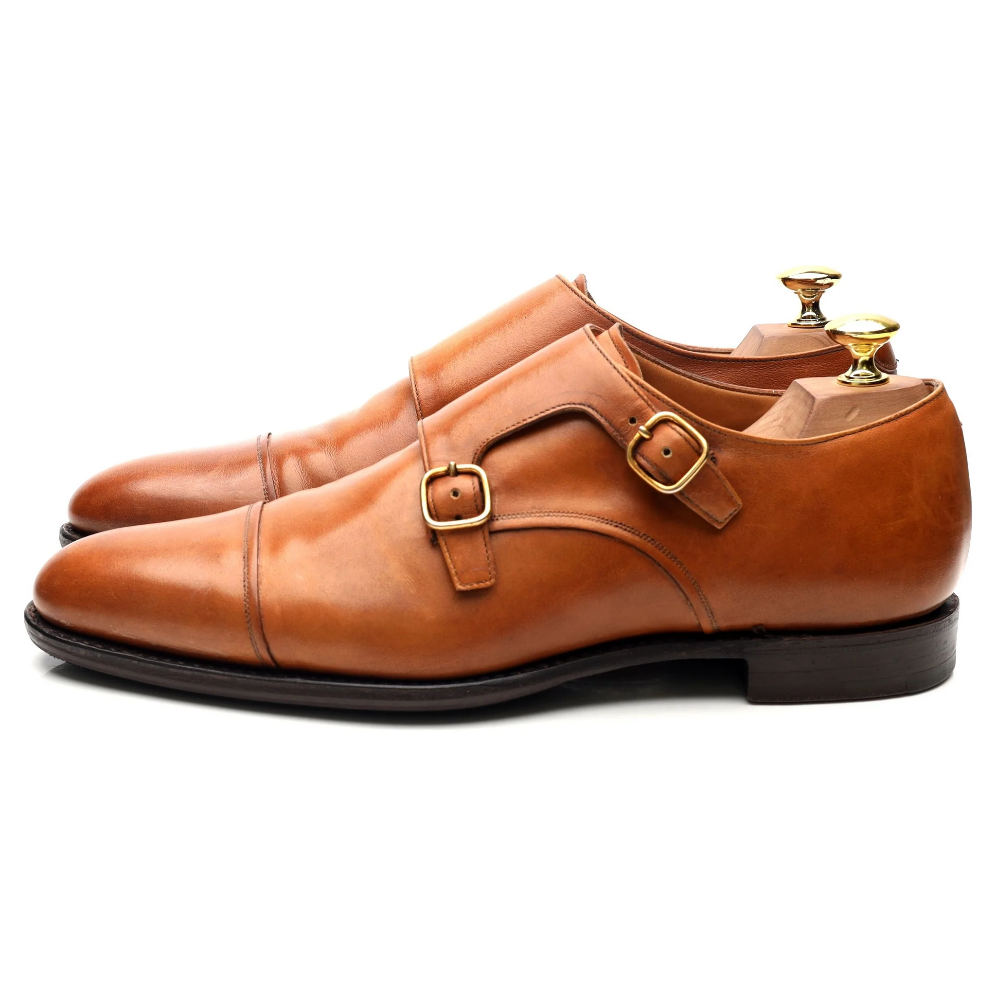 Tan Brown Leather Double Monk Strap UK 8 F - Image 2