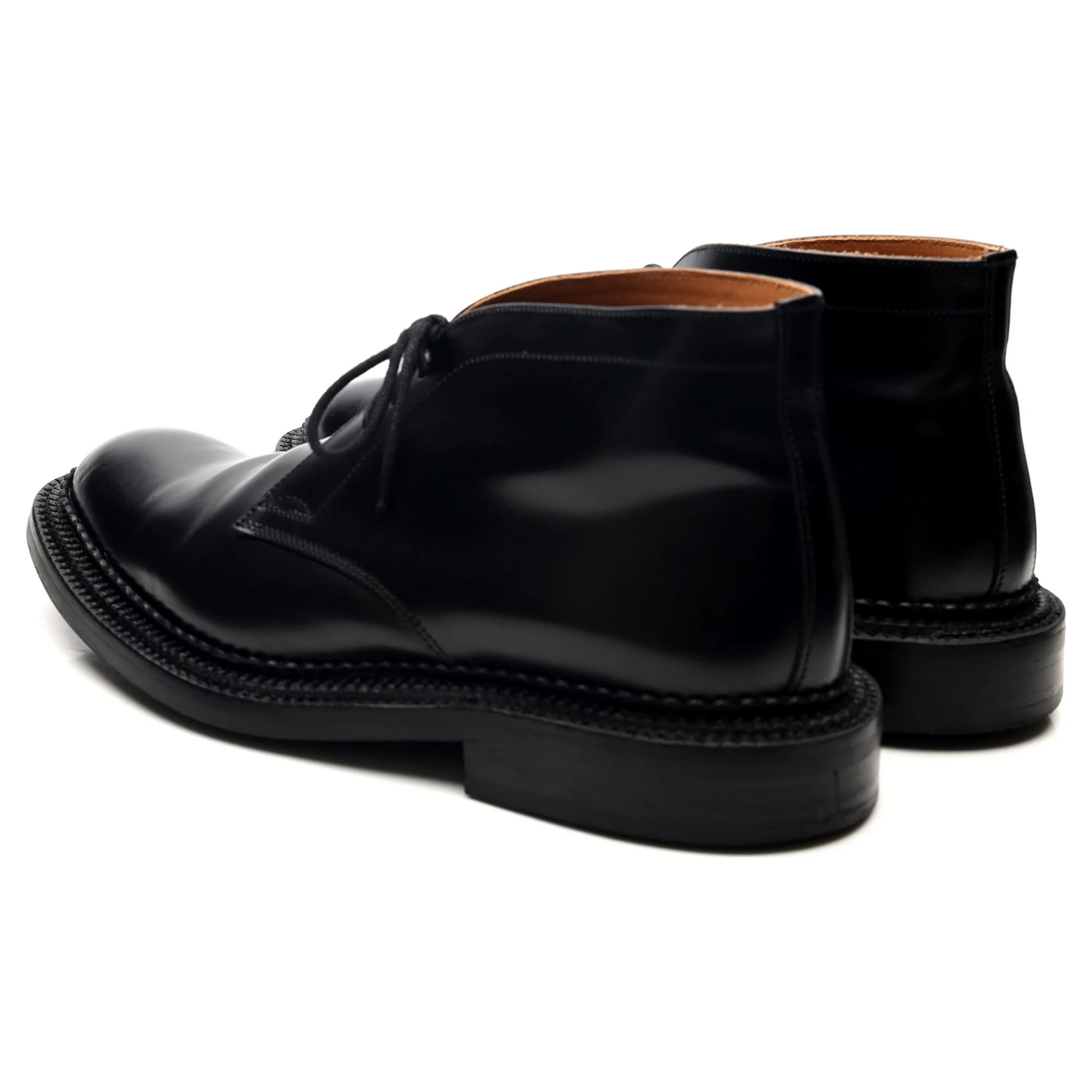 Triple Welt Black Leather Chukka Boots UK 8.5 F - Image 3