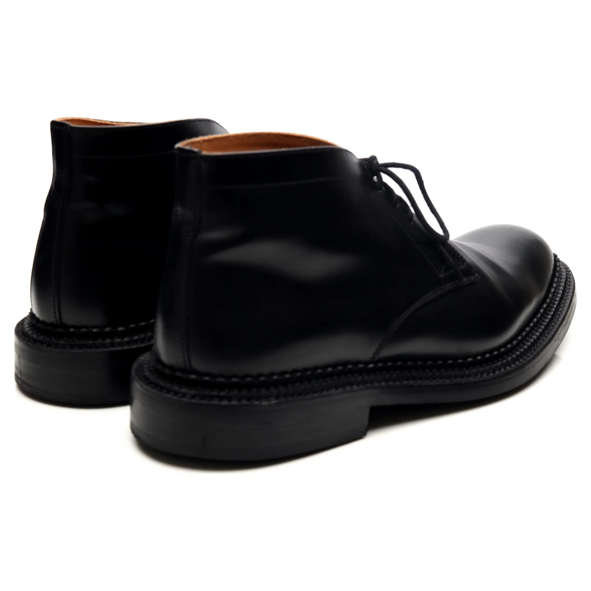 Triple Welt Black Leather Chukka Boots UK 8.5 F - Image 5