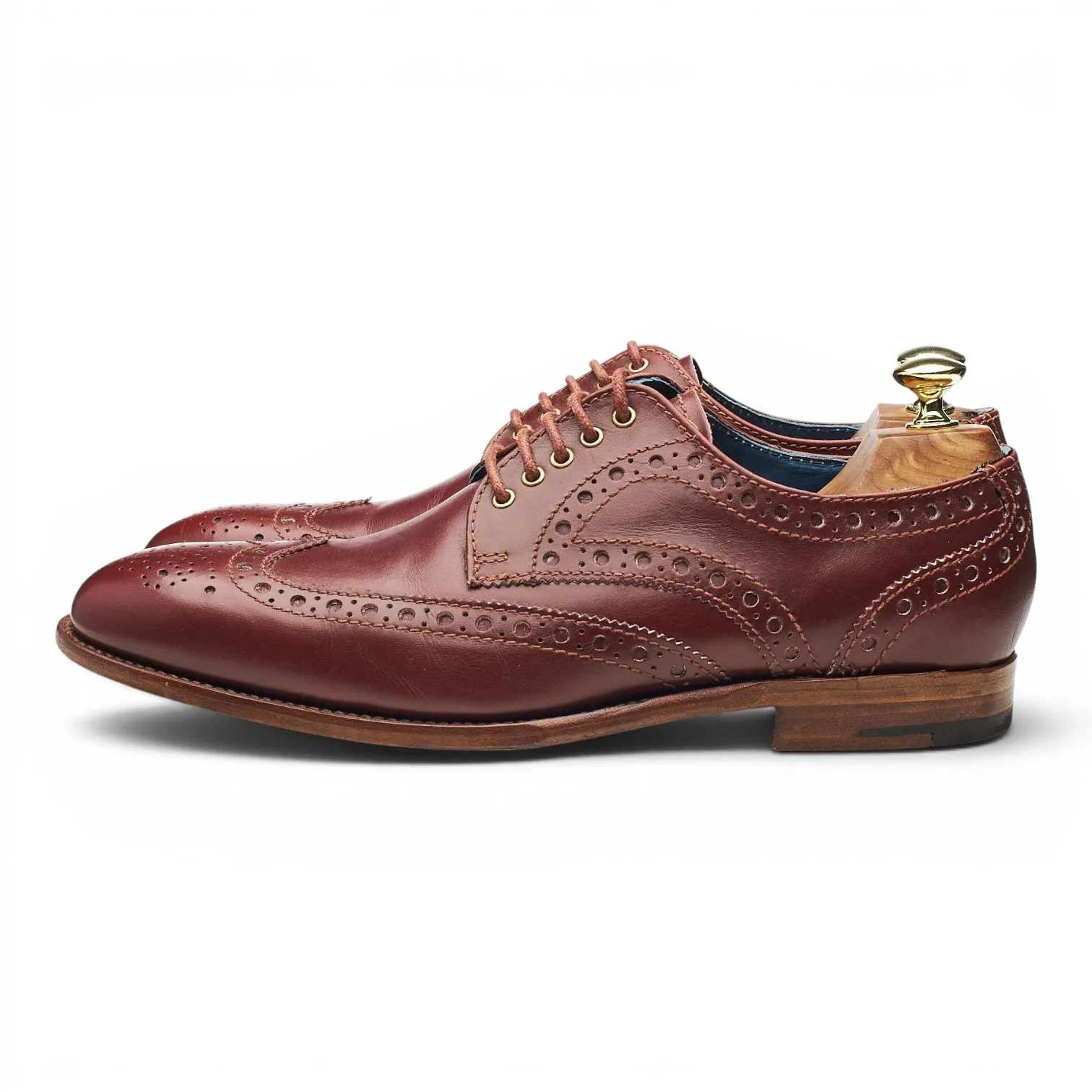 'Thompson' Brown Leather Derby Brogues UK 7.5 G - Image 3