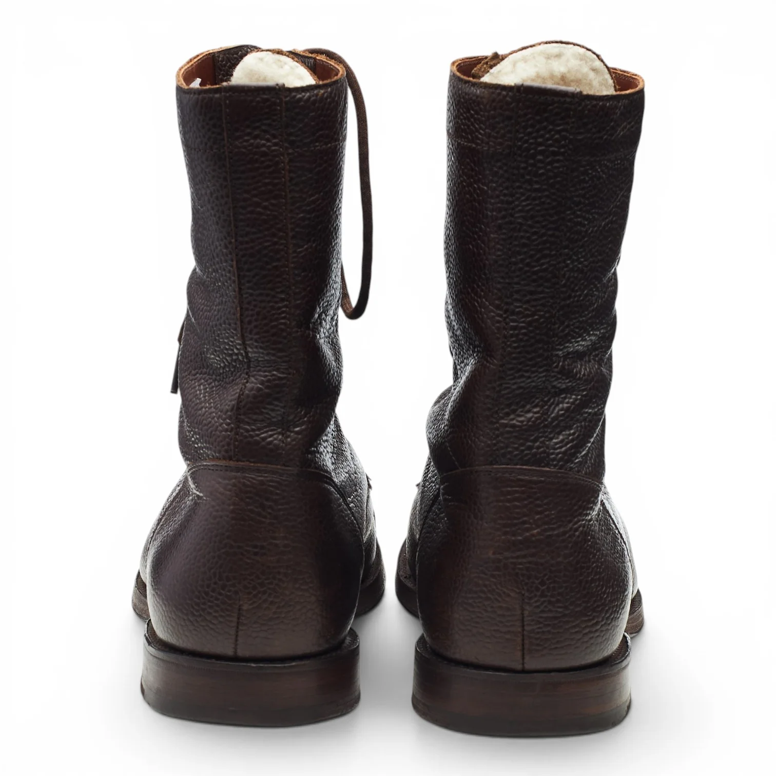 'Tiger Moth' Dark Brown Grain Leather Military Boots UK 10 F - Image 4