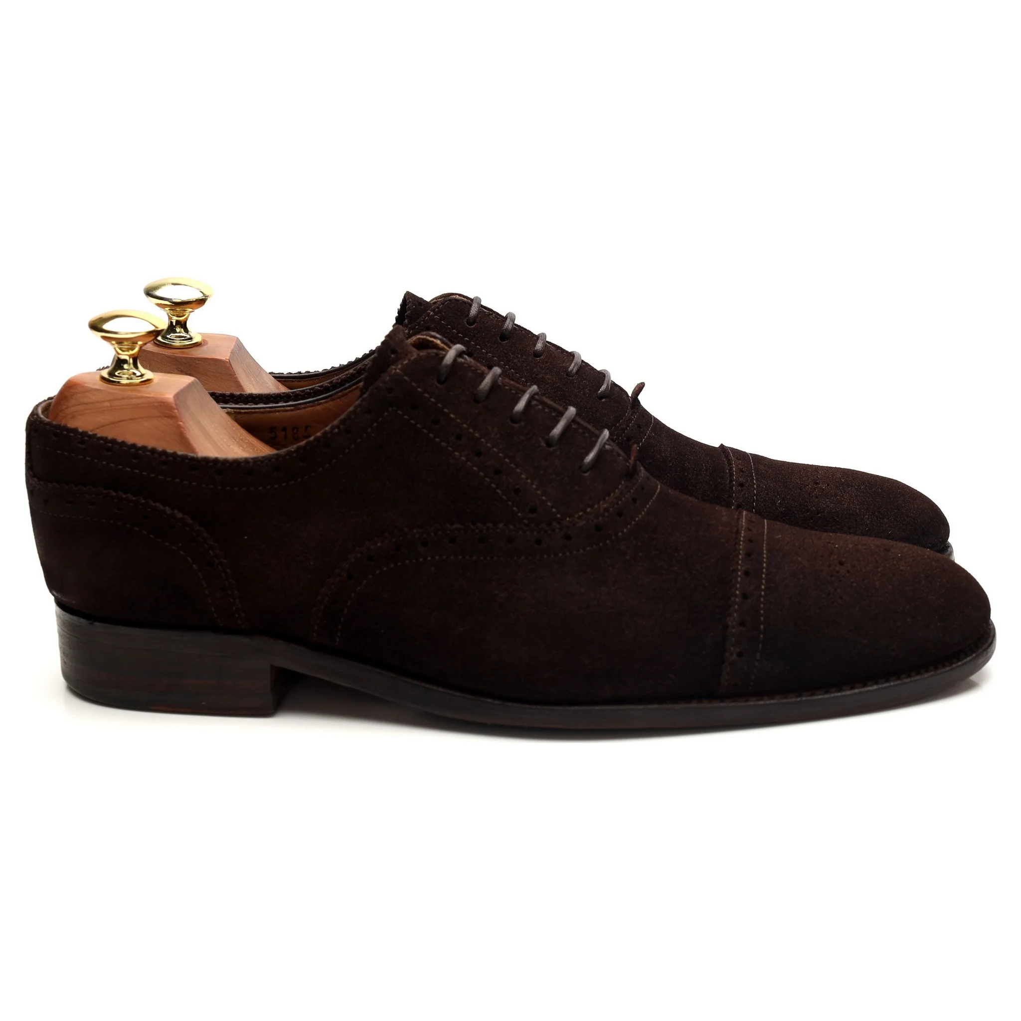 'Tom' Dark Brown Suede Oxford Semi Brogues UK 7 F