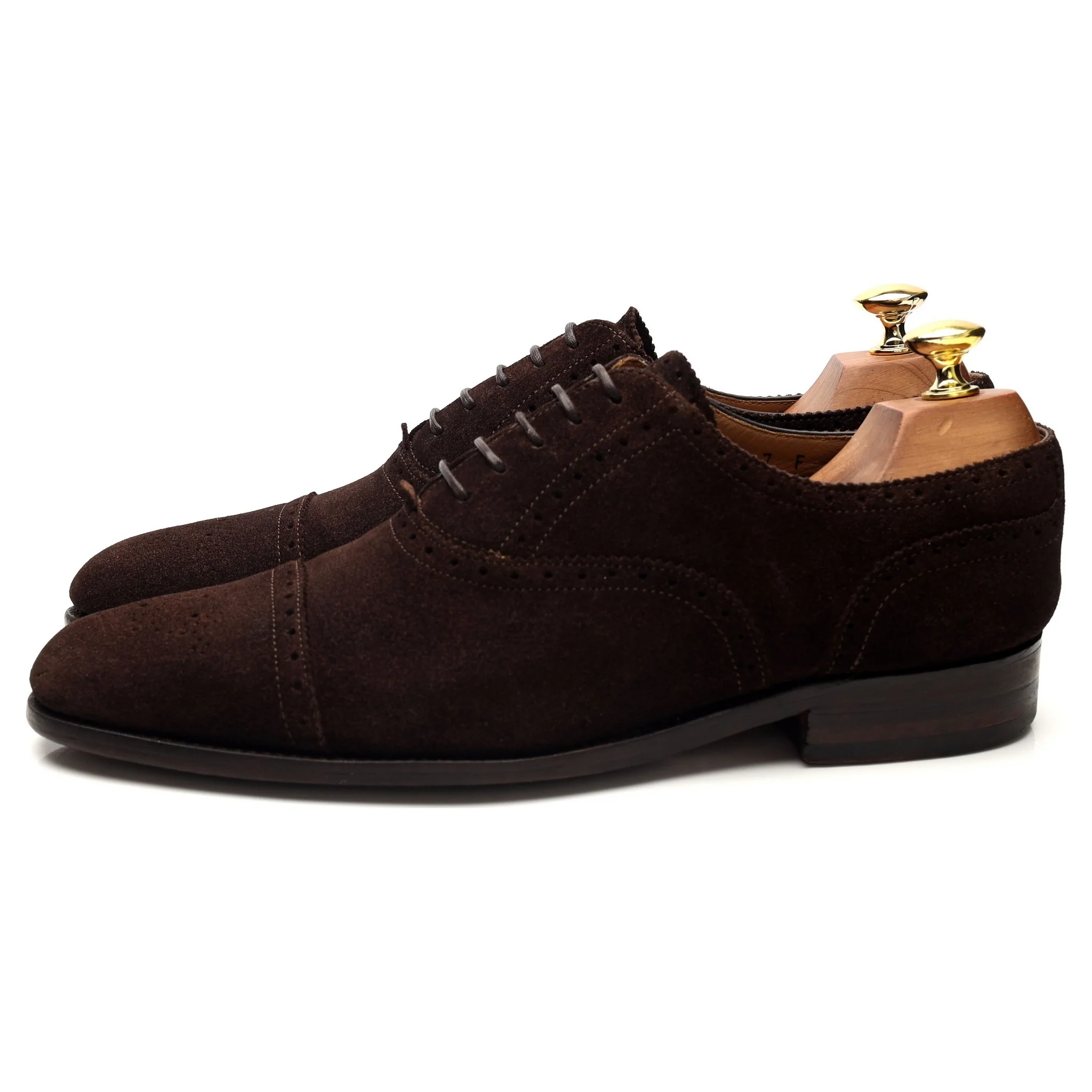 'Tom' Dark Brown Suede Oxford Semi Brogues UK 7 F - Image 3