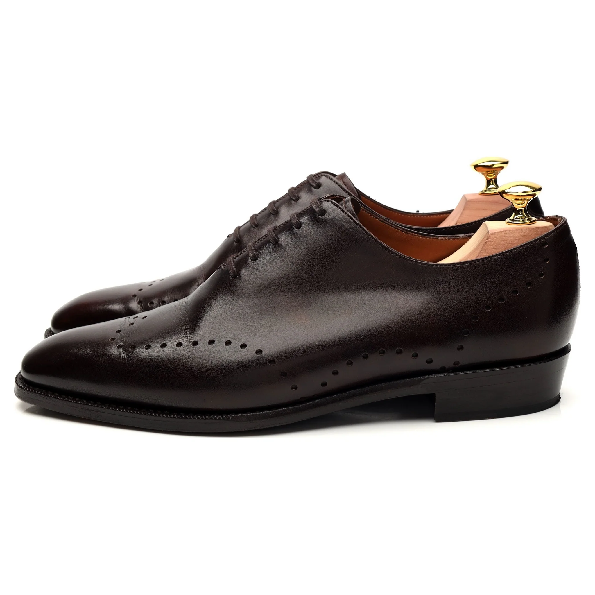 'Tony II' Dark Brown Museum Leather Wholecut Oxford UK 7.5 E - Image 3