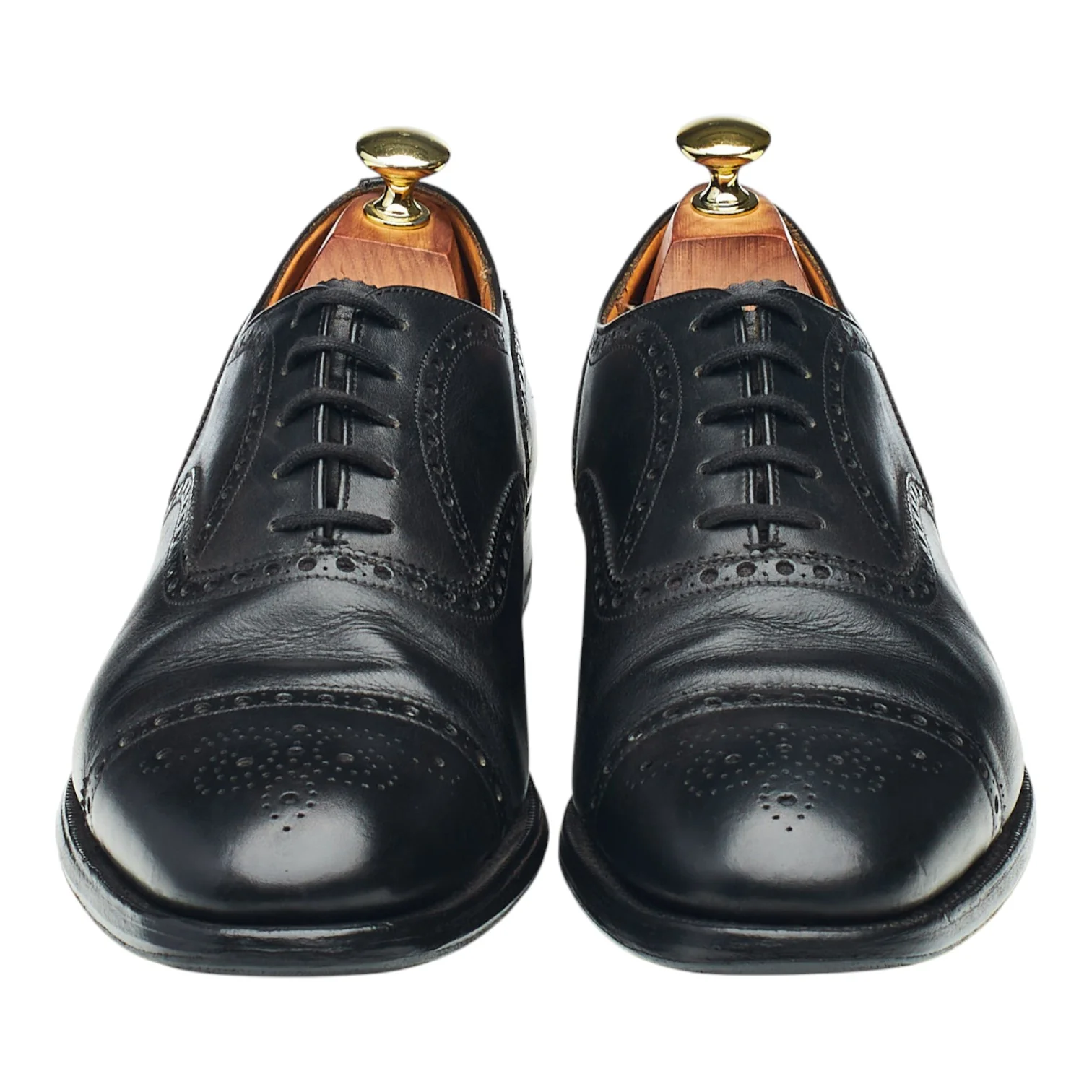 'Trent' Black Leather Oxford Brogues UK 9 F - Image 2