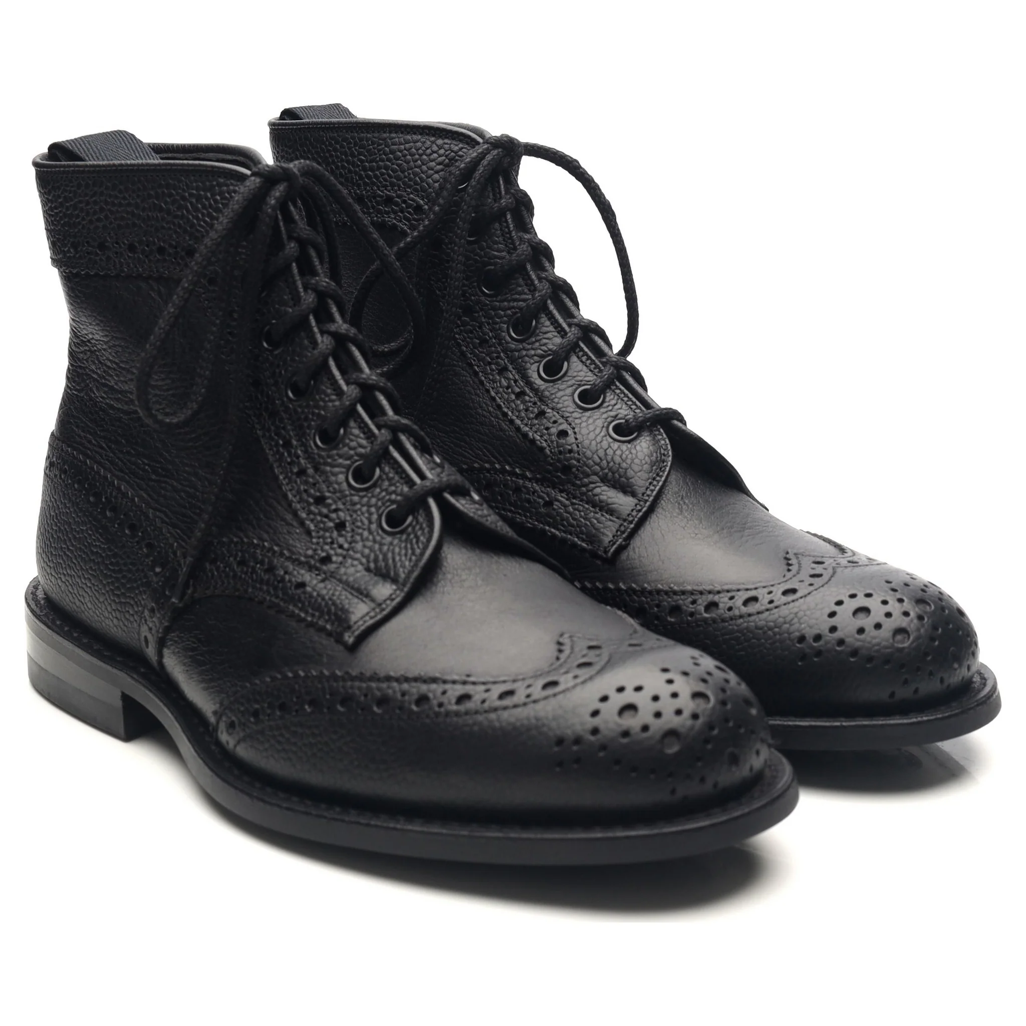 'Adstone' Black Leather Brogue Boots UK 6.5 - Image 7