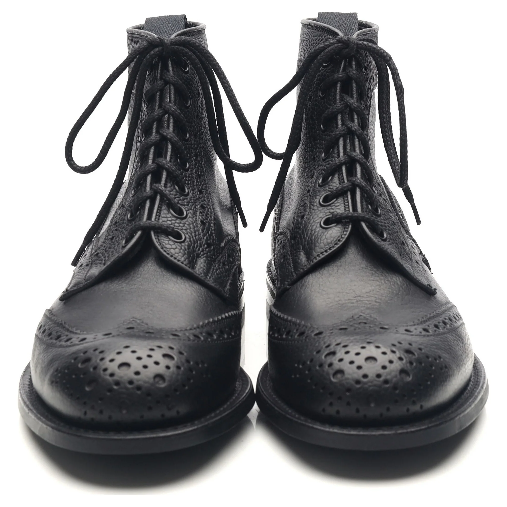 'Adstone' Black Leather Brogue Boots UK 6.5 - Image 8
