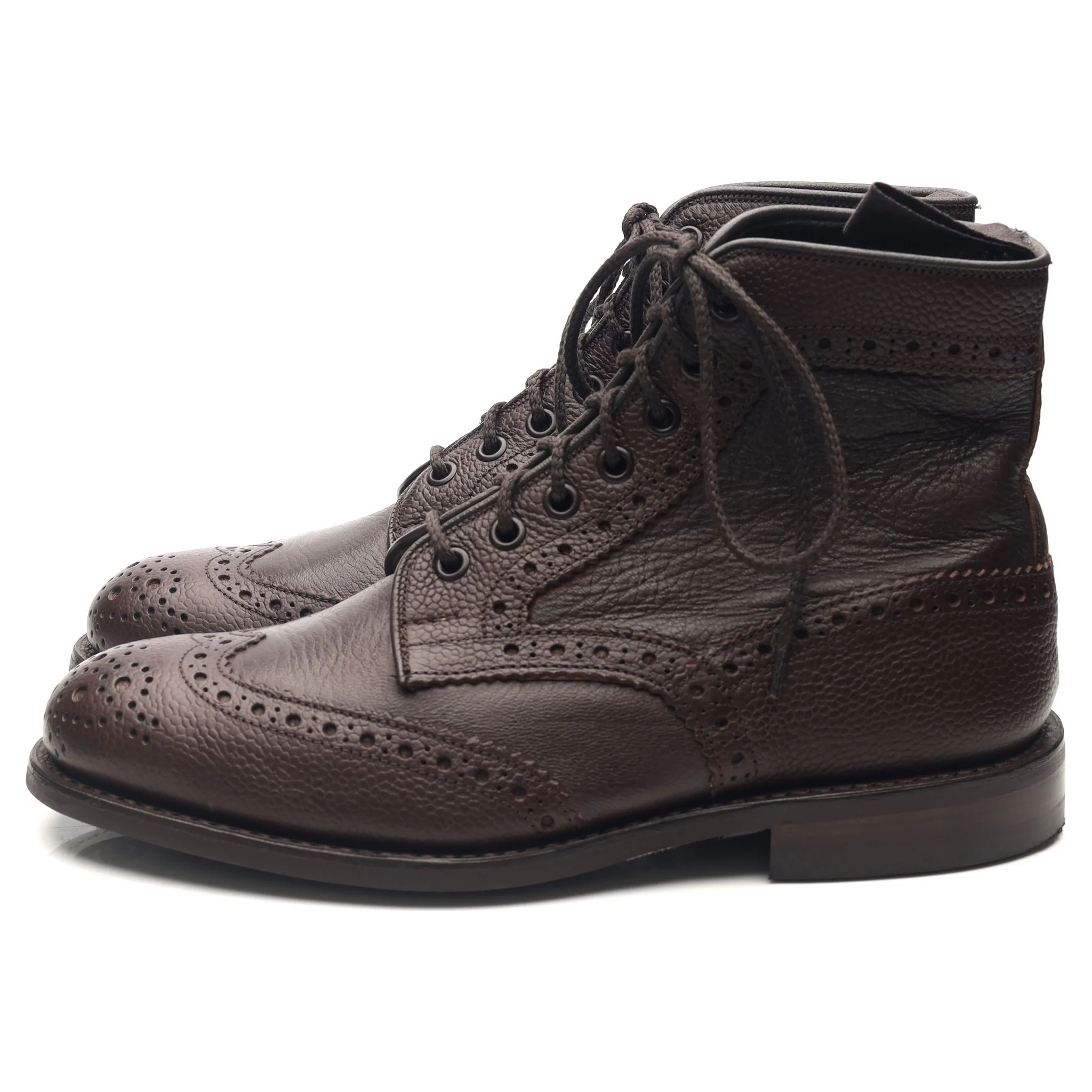 'Adstone' Dark Brown Leather Brogue Boots UK 6.5 - Image 2