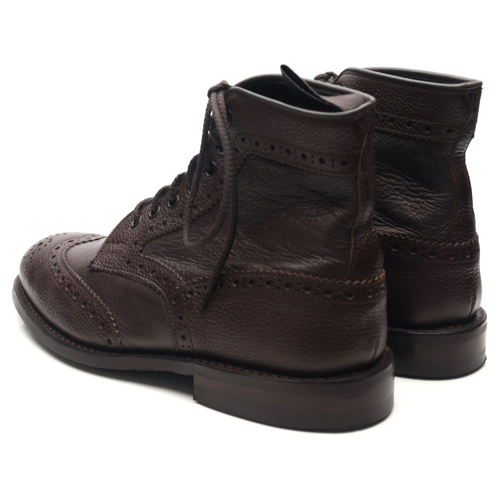 'Adstone' Dark Brown Leather Brogue Boots UK 6.5 - Image 3