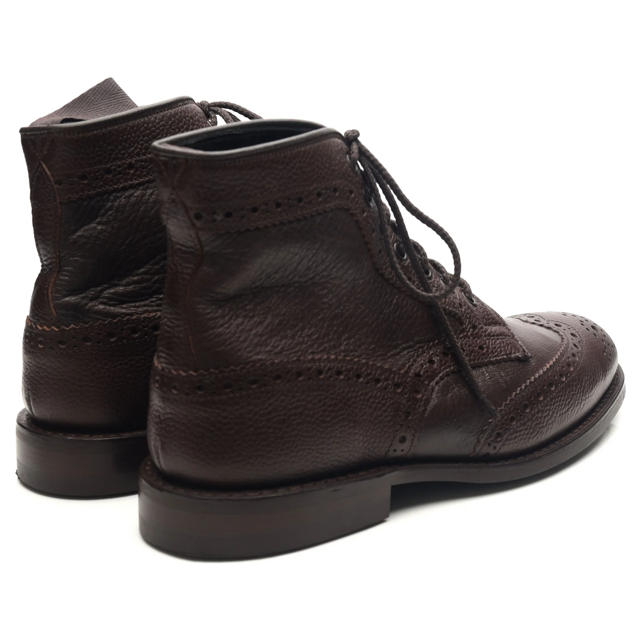 'Adstone' Dark Brown Leather Brogue Boots UK 6.5 - Image 5