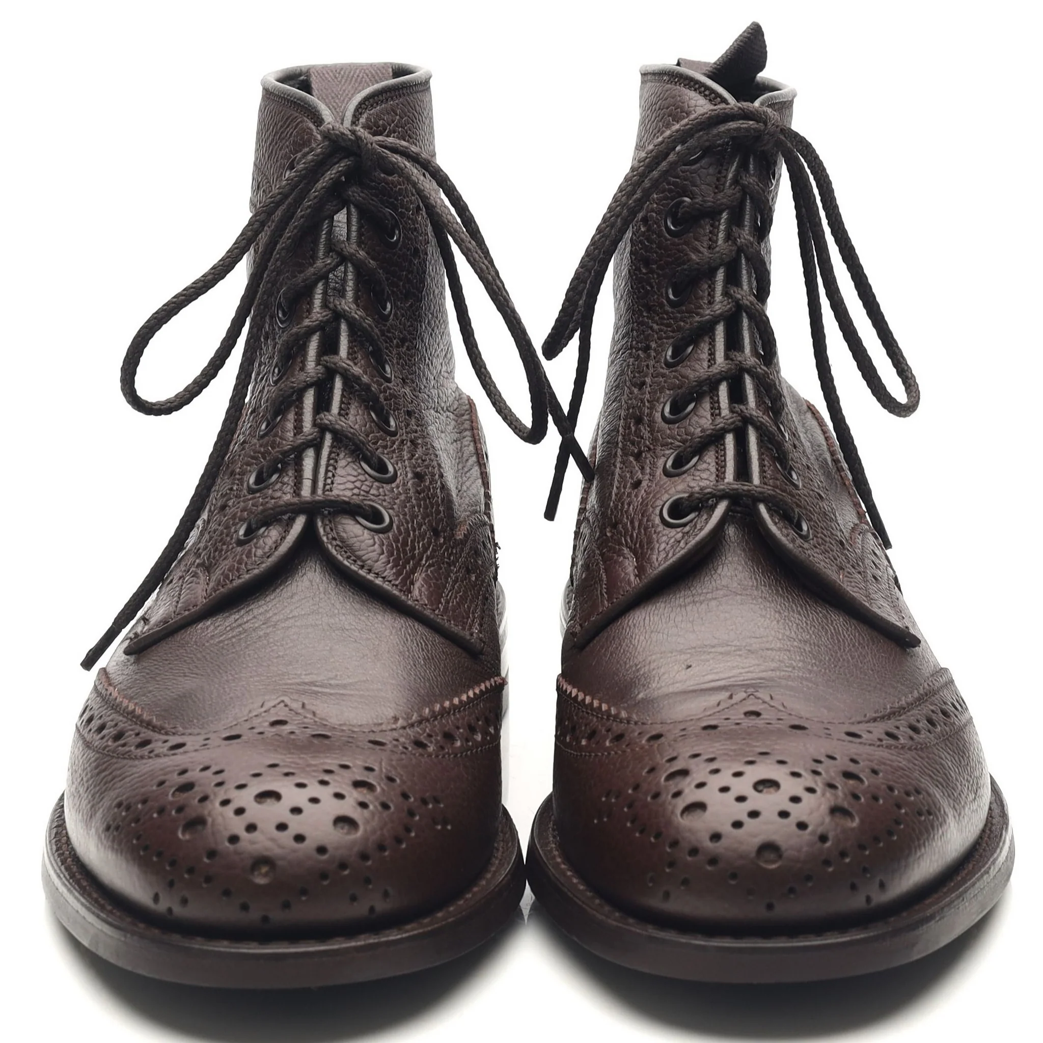 'Adstone' Dark Brown Leather Brogue Boots UK 6.5 - Image 8