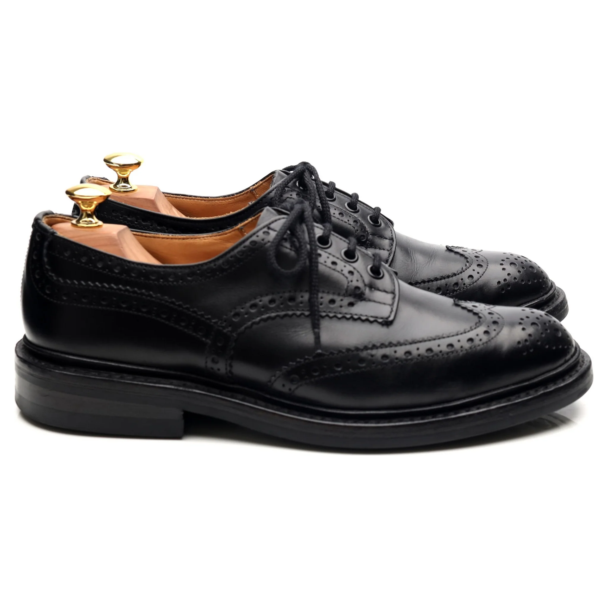'Bourton' Black Leather Derby Brogues UK 8 - Image 6