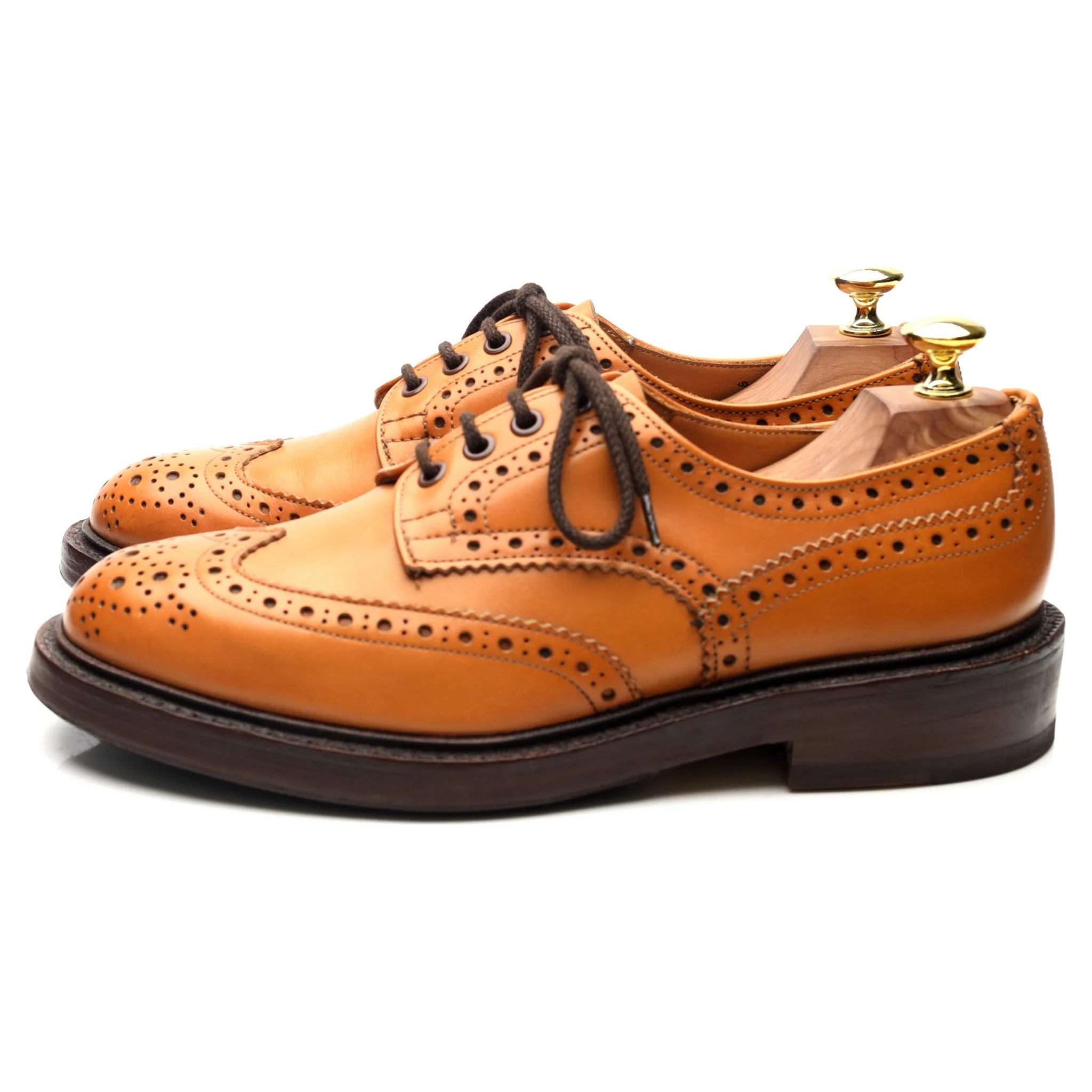 'Bourton' Tan Brown Leather Country Derby Brogues UK 7 - Image 2