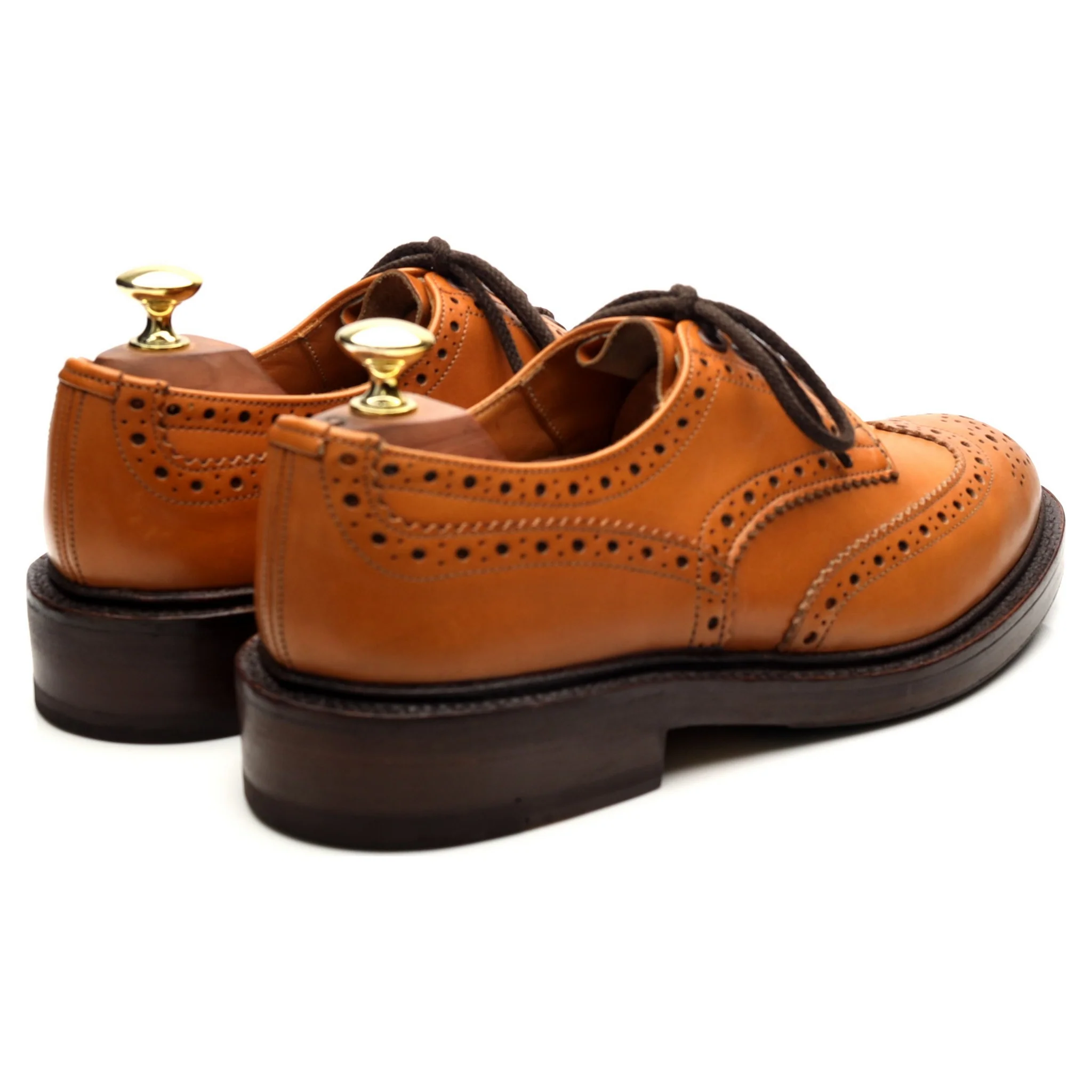 'Bourton' Tan Brown Leather Country Derby Brogues UK 7 - Image 5