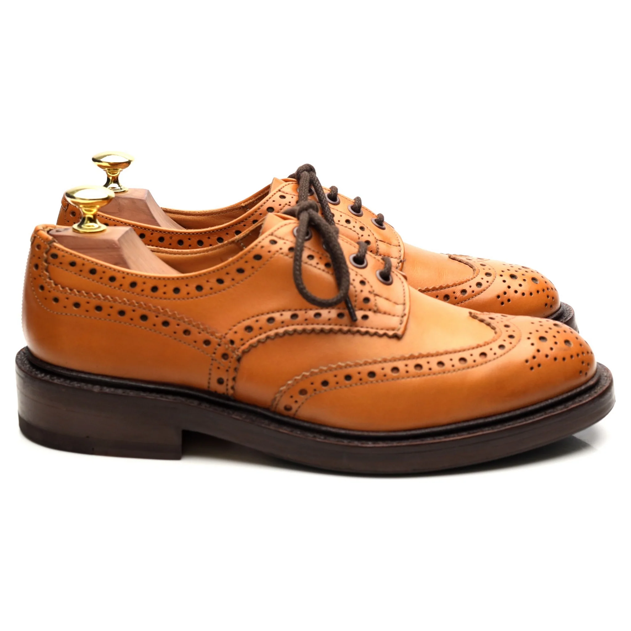 'Bourton' Tan Brown Leather Country Derby Brogues UK 7 - Image 6