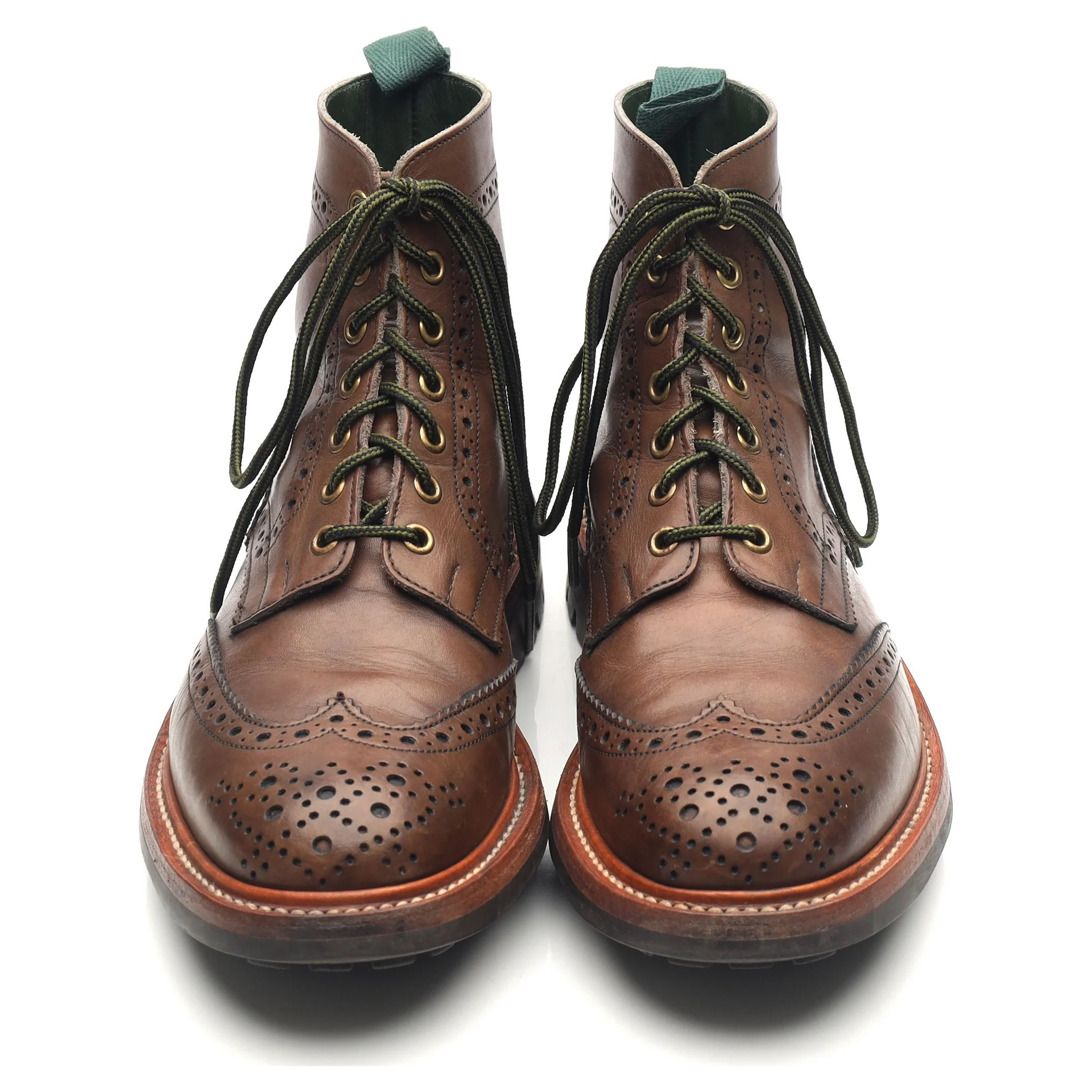 'Stow' Brown Leather Brogue Boots UK 7.5 - Image 9