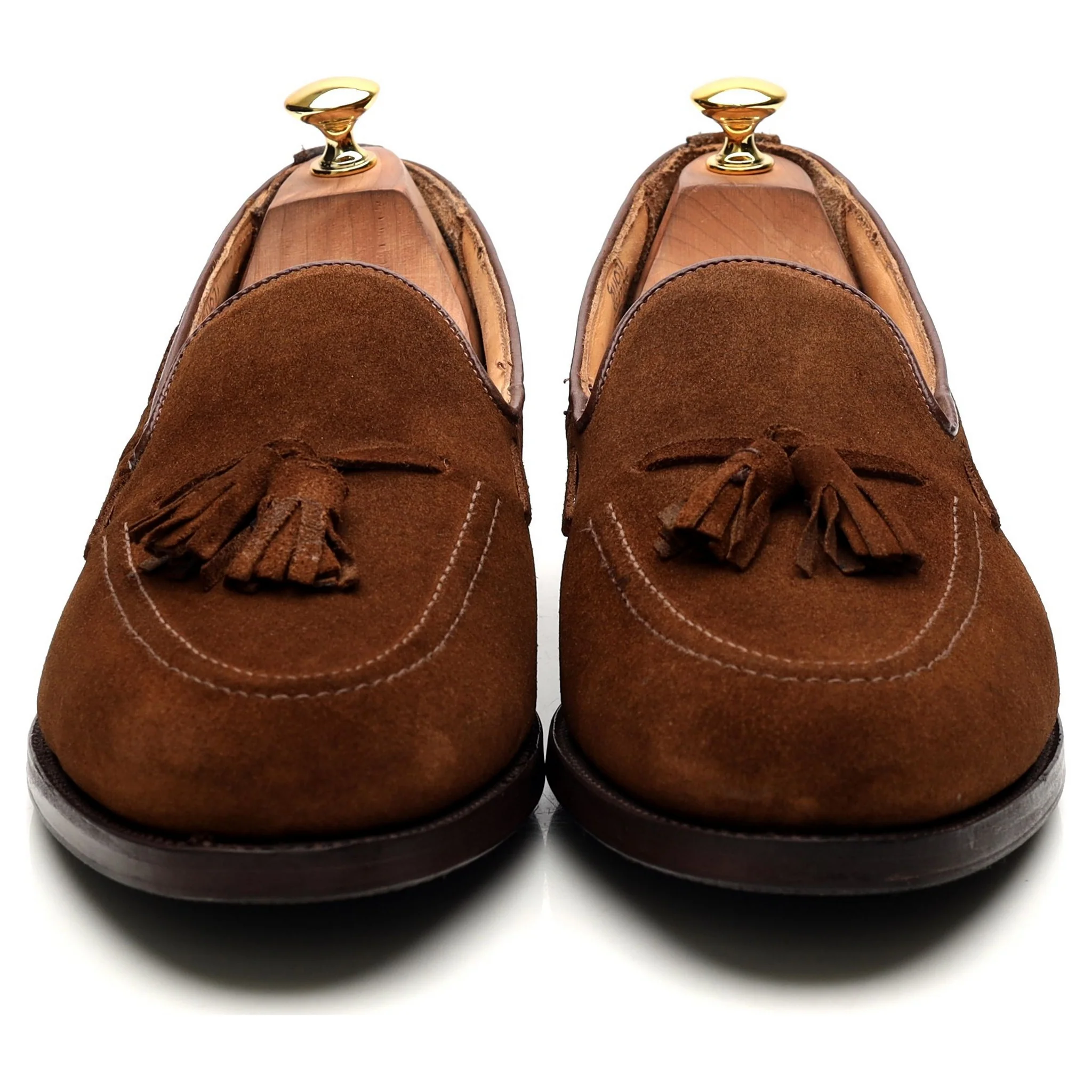 Brown Suede Tassel Loafers UK 10.5 - Image 8
