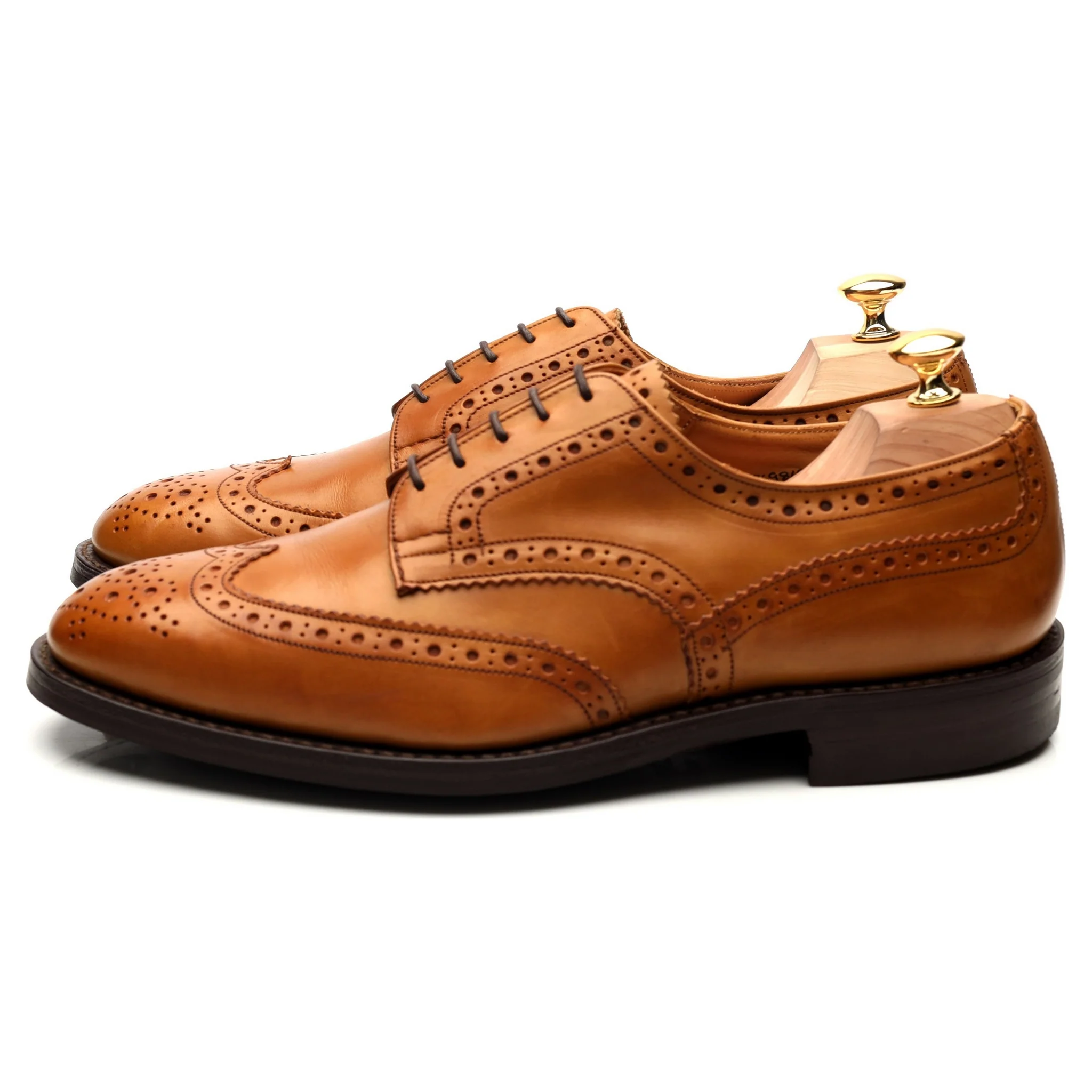 'Durham' Tan Brown Leather Derby Brogues UK 11 - Image 2