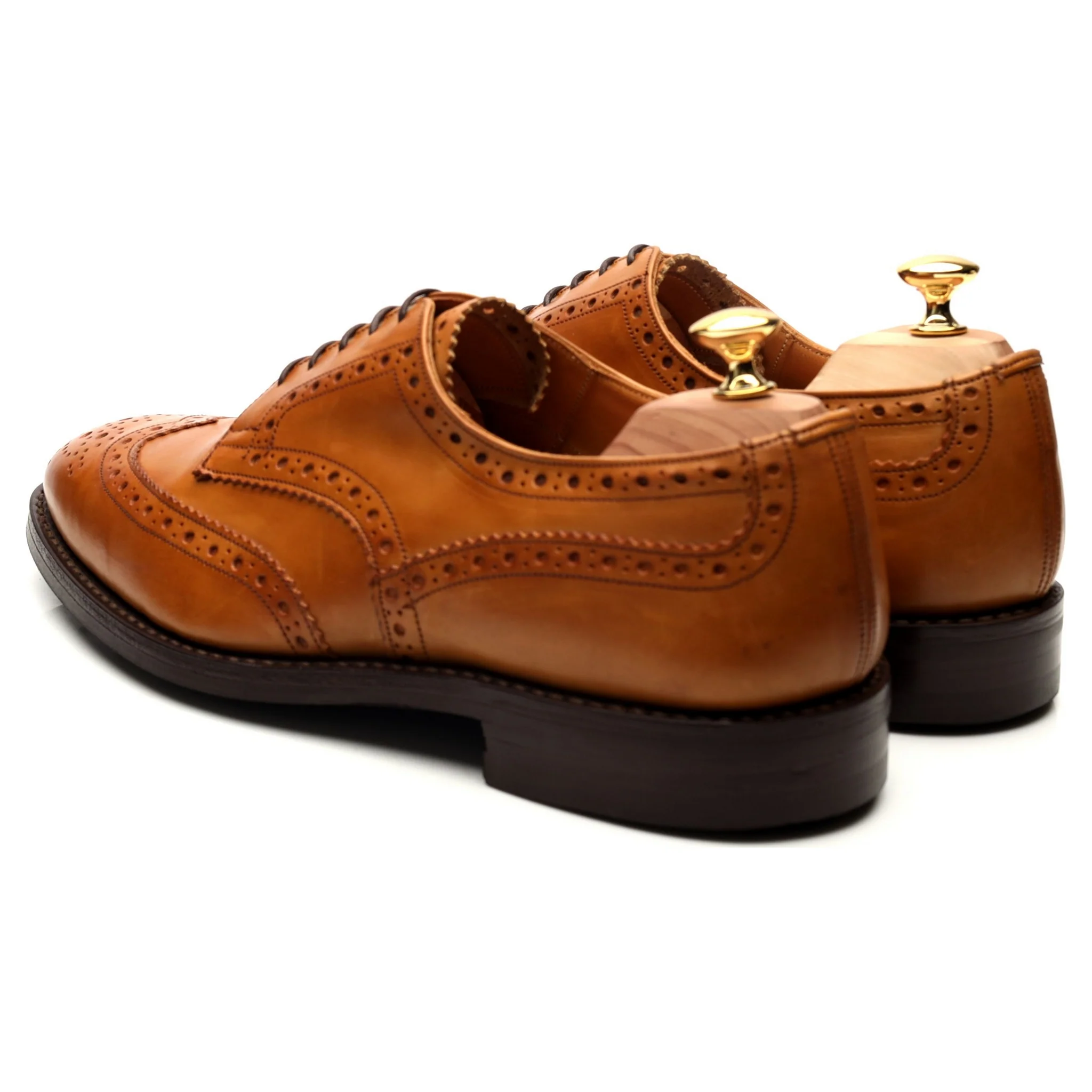 'Durham' Tan Brown Leather Derby Brogues UK 11 - Image 3