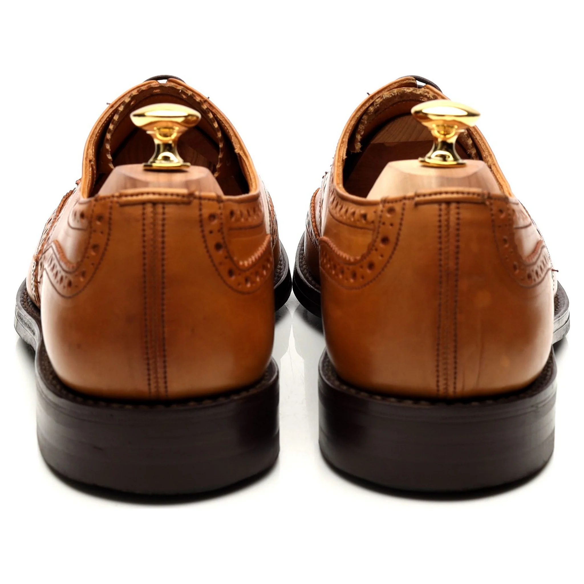 'Durham' Tan Brown Leather Derby Brogues UK 11 - Image 4