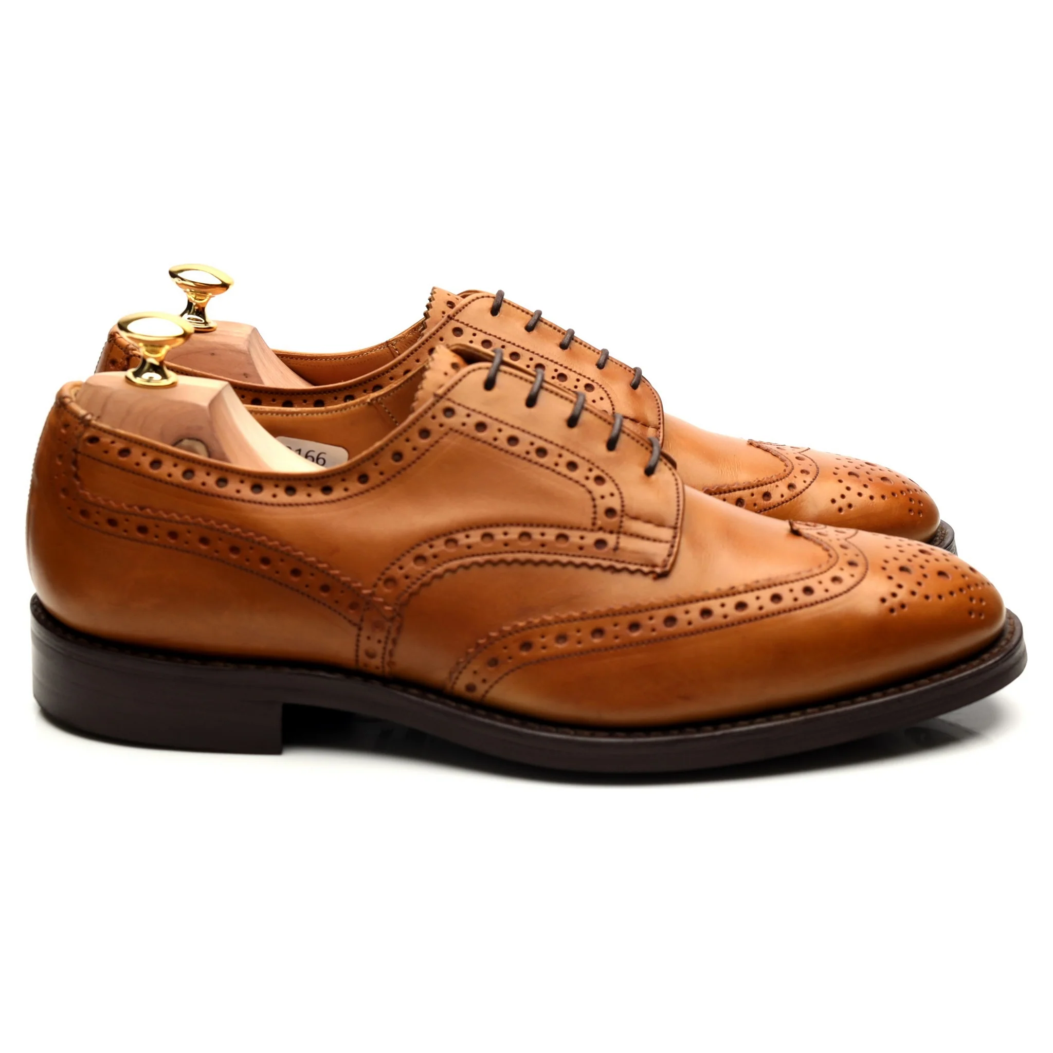 'Durham' Tan Brown Leather Derby Brogues UK 11 - Image 6