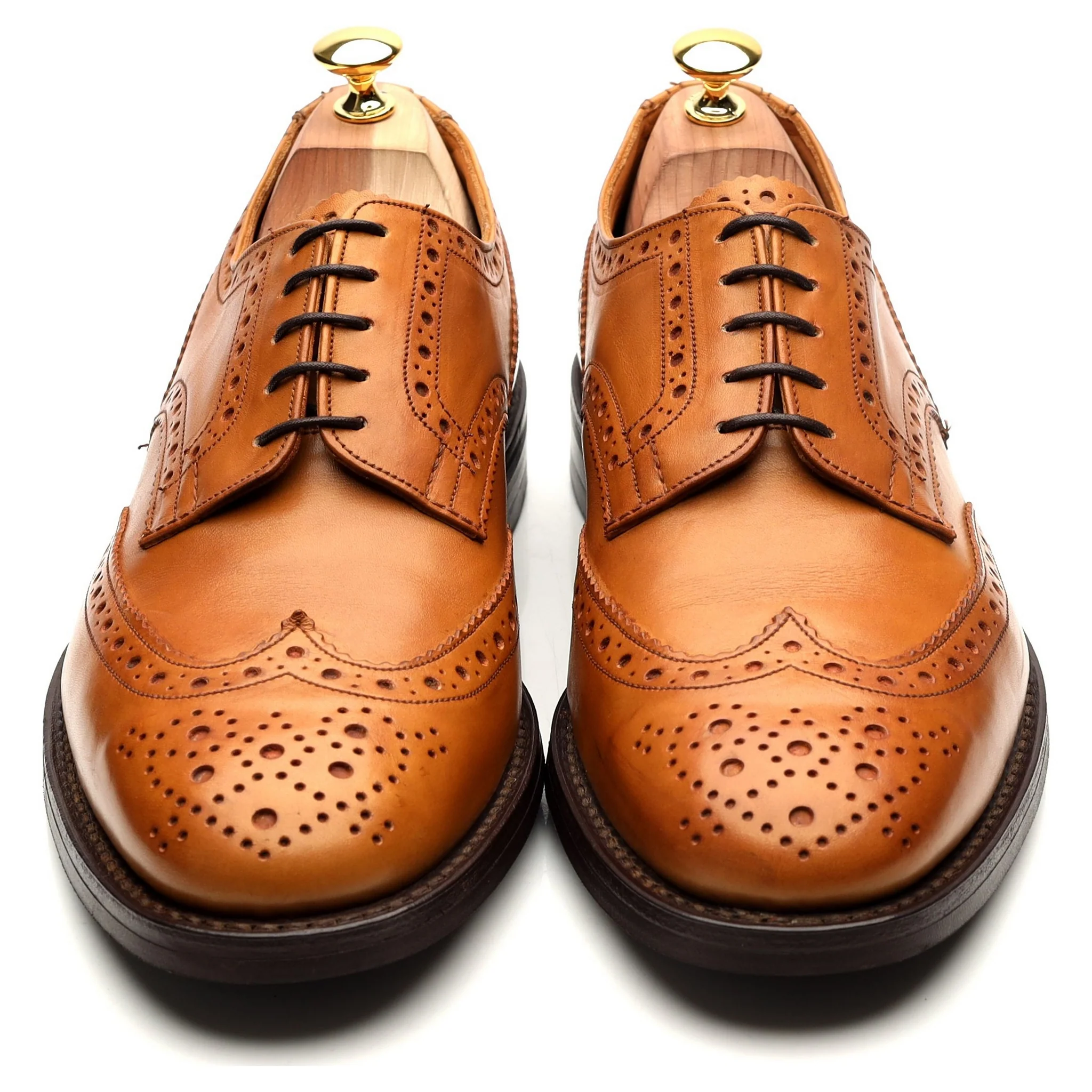 'Durham' Tan Brown Leather Derby Brogues UK 11 - Image 9