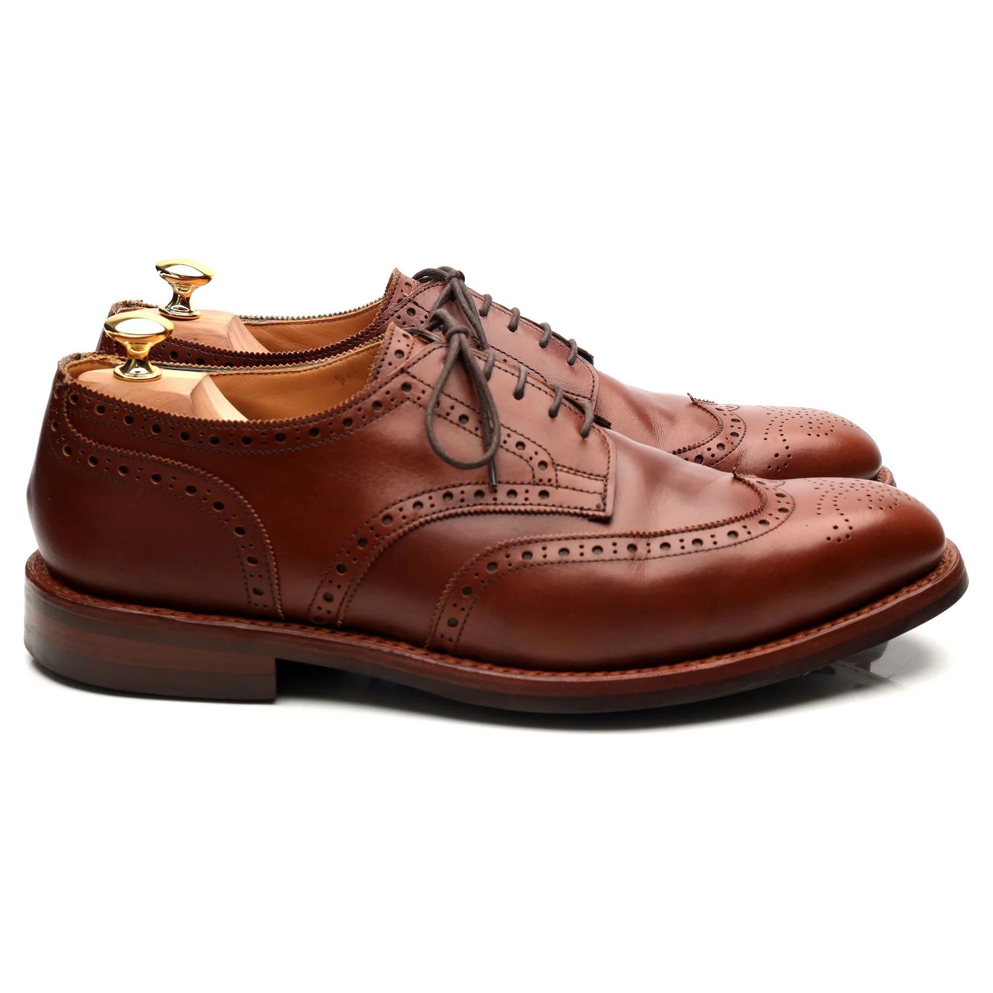 'Newbury' Tan Brown Leather Derby Brogues UK 11 - Image 6