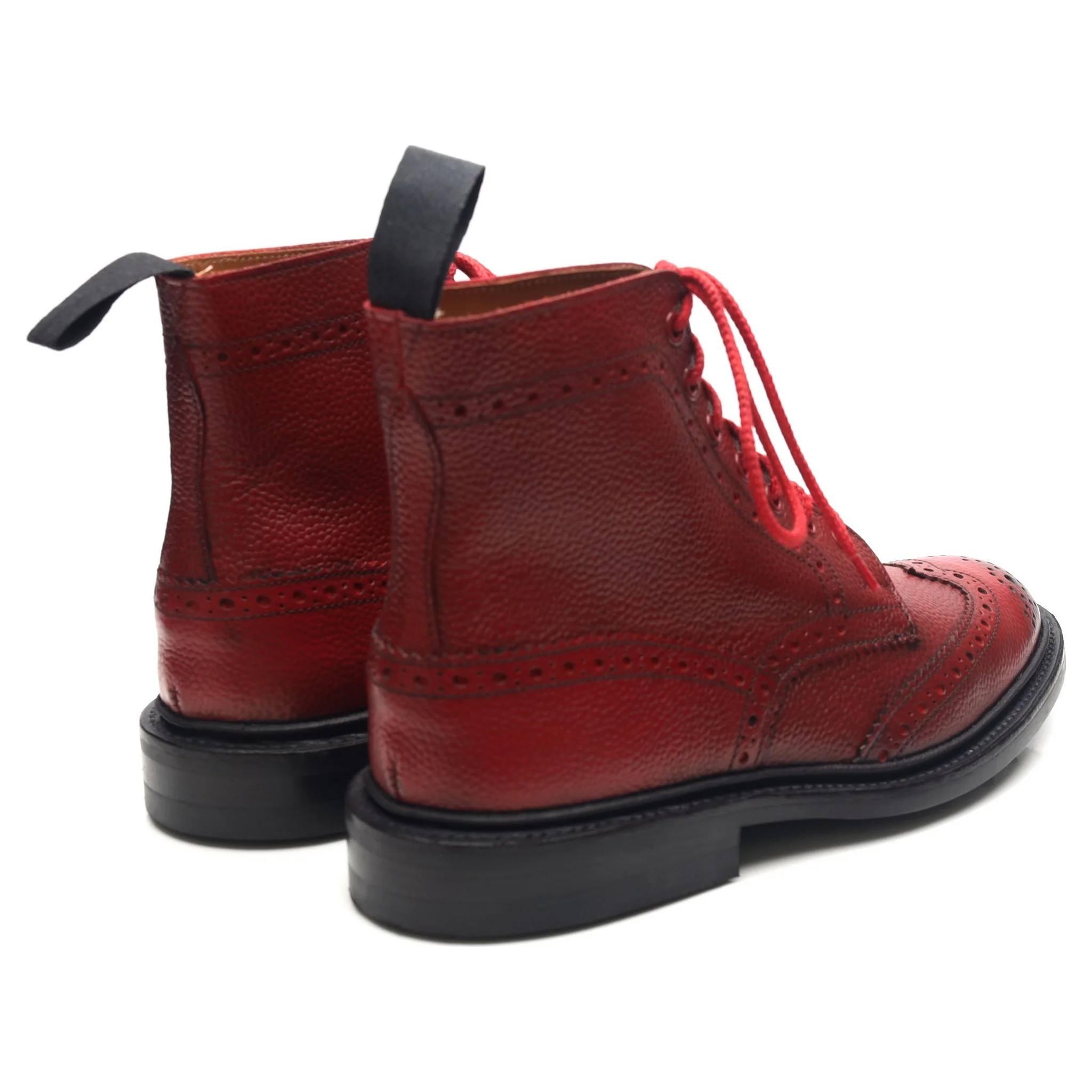 'Stow' Red Leather Brogue Boots UK 6.5 - Image 5