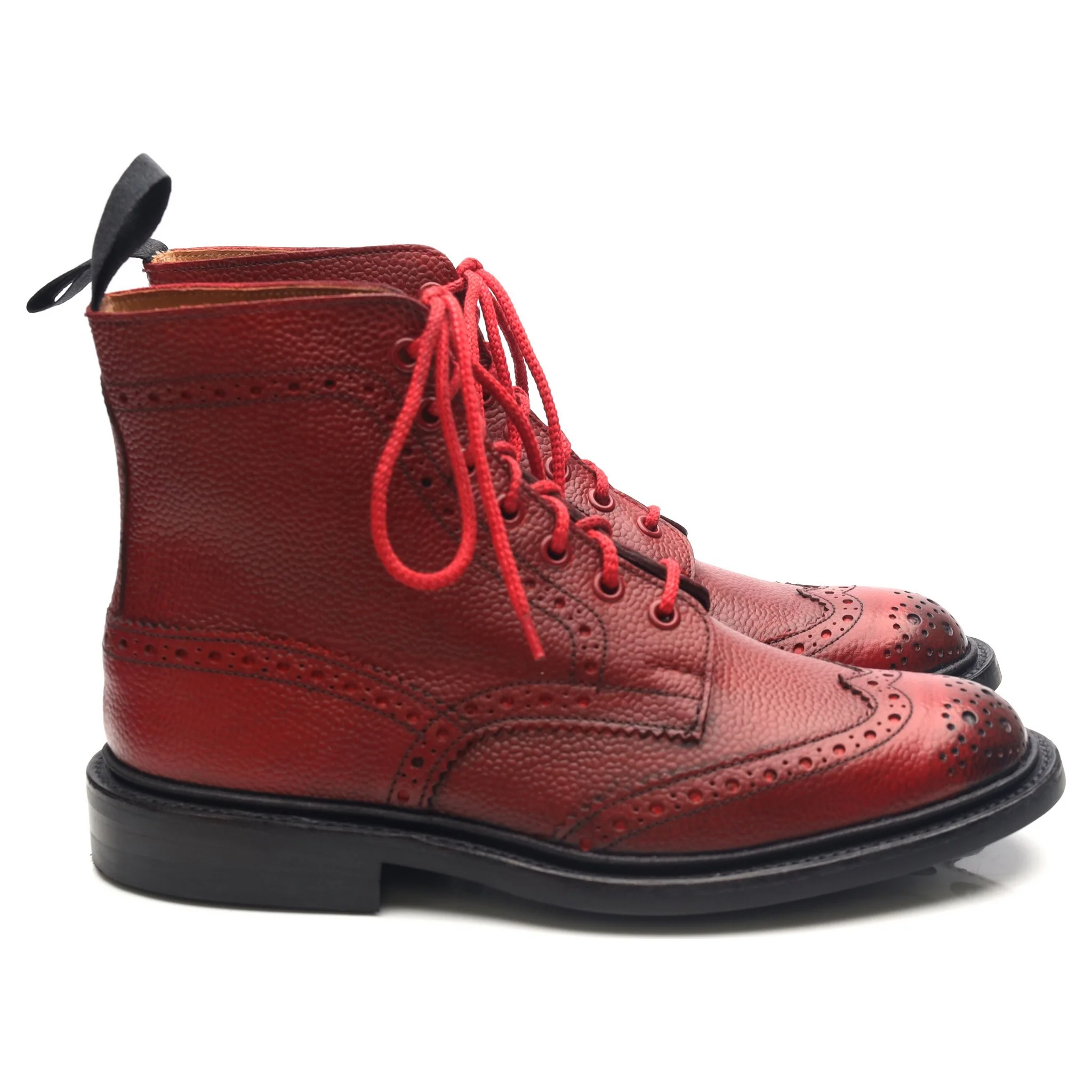 'Stow' Red Leather Brogue Boots UK 6.5 - Image 6