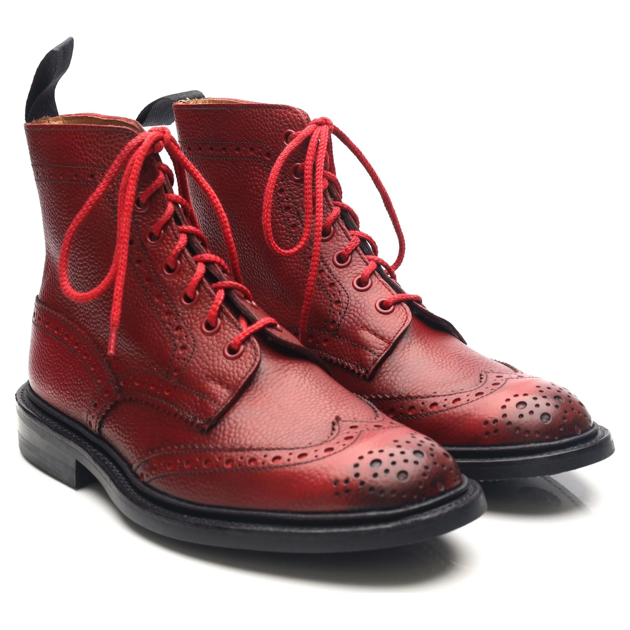 'Stow' Red Leather Brogue Boots UK 6.5 - Image 7
