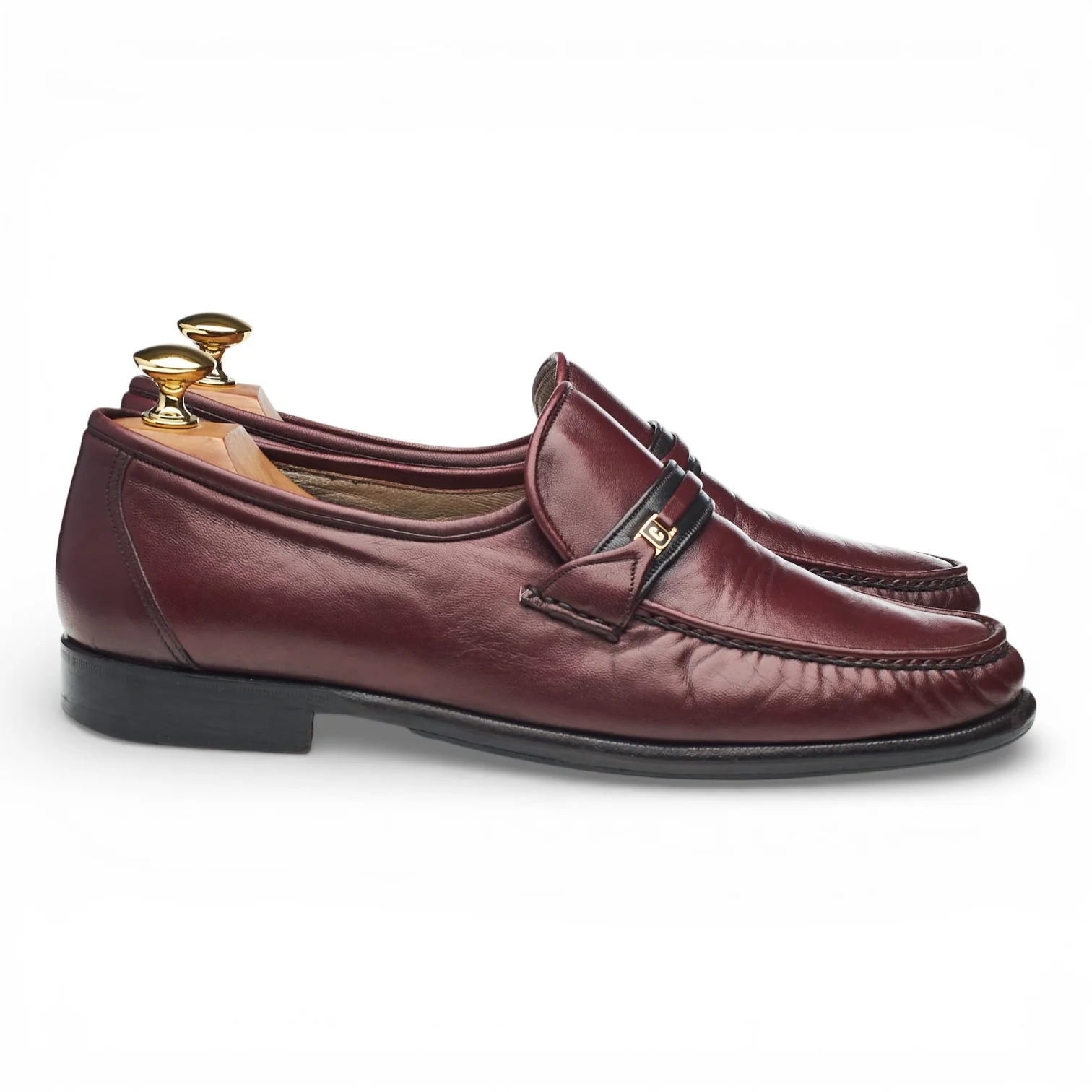 'Turin' Burgundy Leather Moccasins Loafers UK 8 F