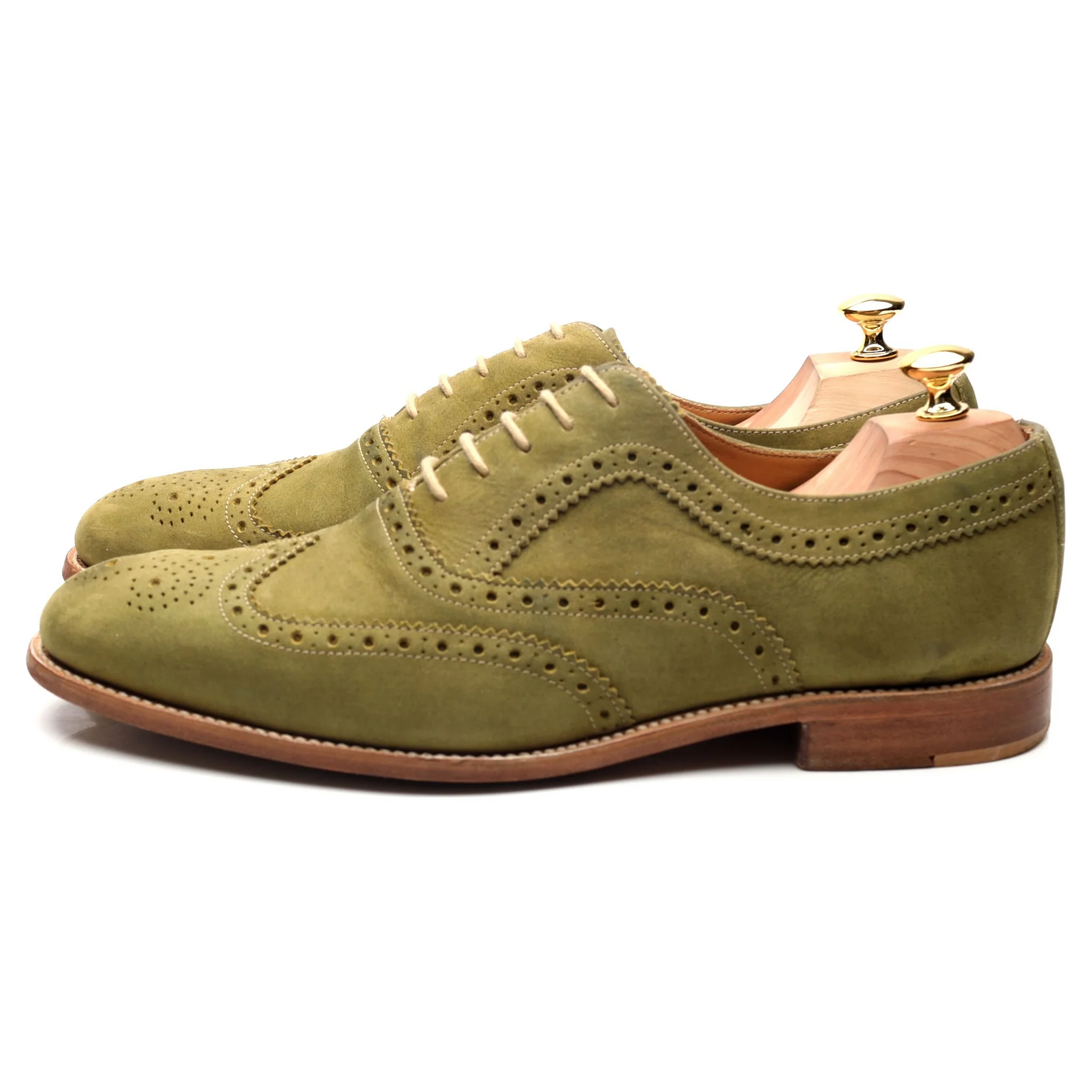 'Tye' Green Nubuck Suede Oxford Brogues UK 11 - Image 2