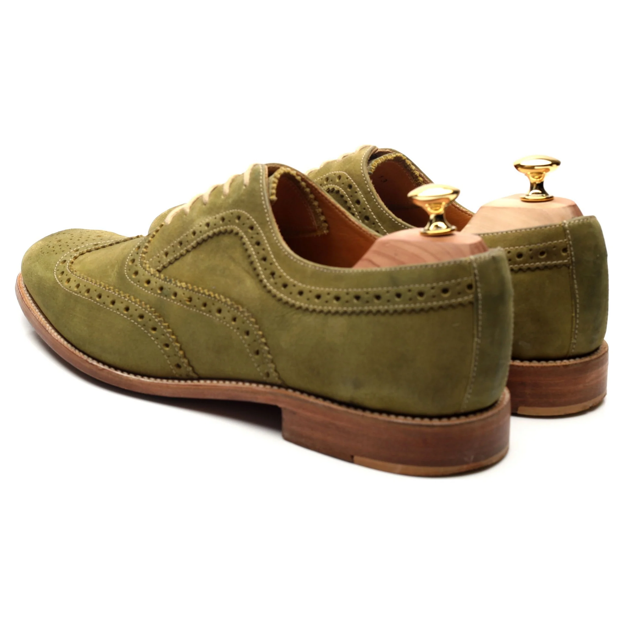 'Tye' Green Nubuck Suede Oxford Brogues UK 11 - Image 3
