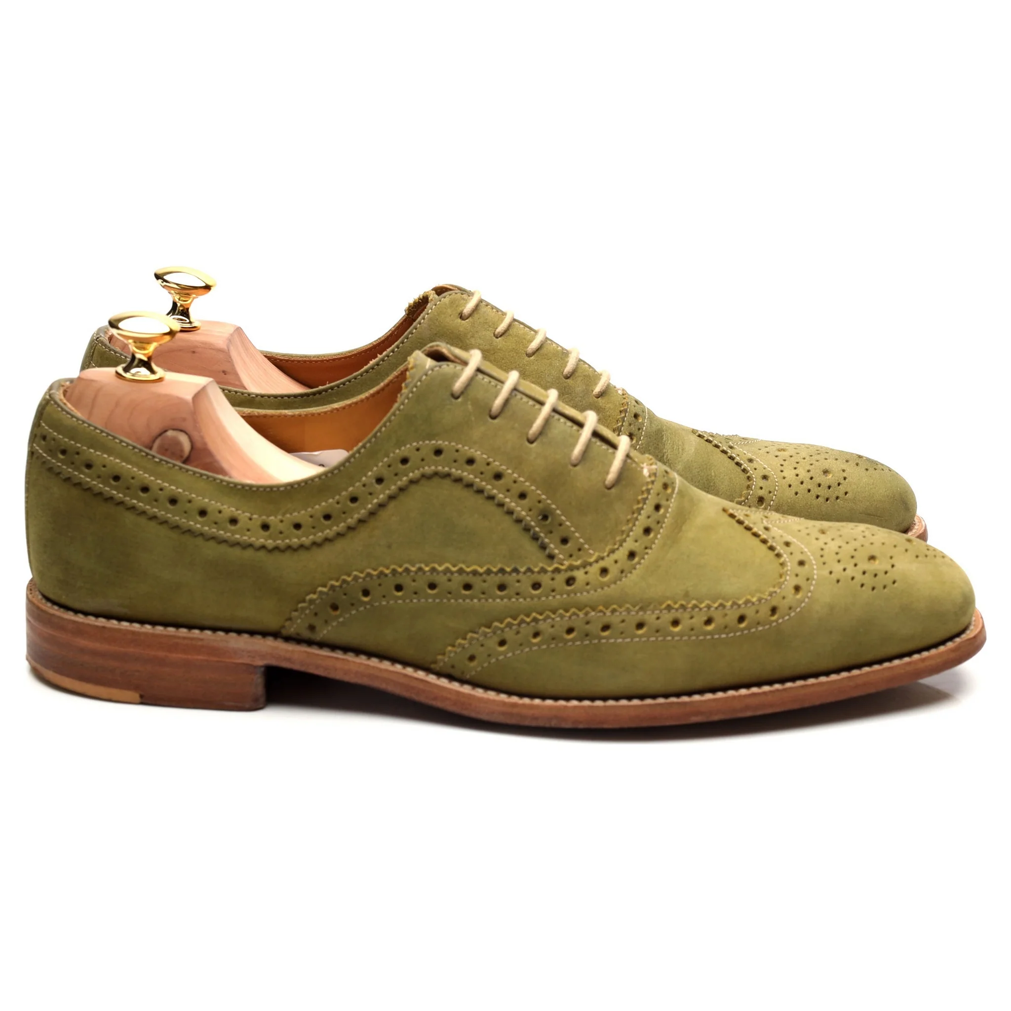 'Tye' Green Nubuck Suede Oxford Brogues UK 11 - Image 6