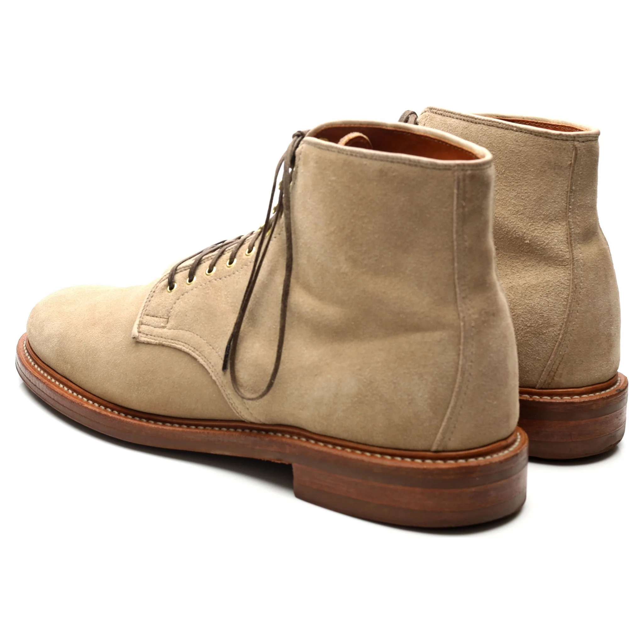 Beige Suede Service Boots UK 11 E - Image 3