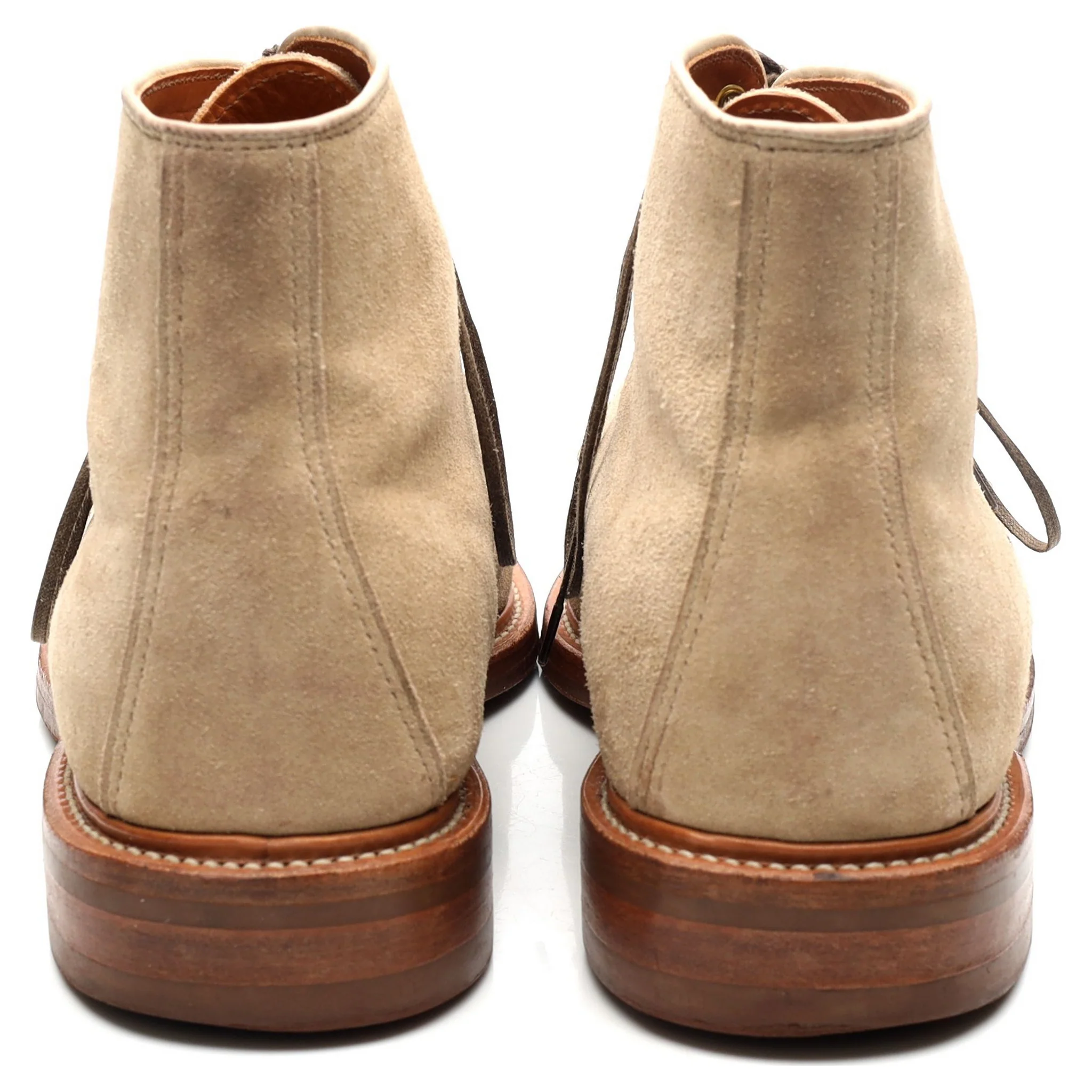 Beige Suede Service Boots UK 11 E - Image 4