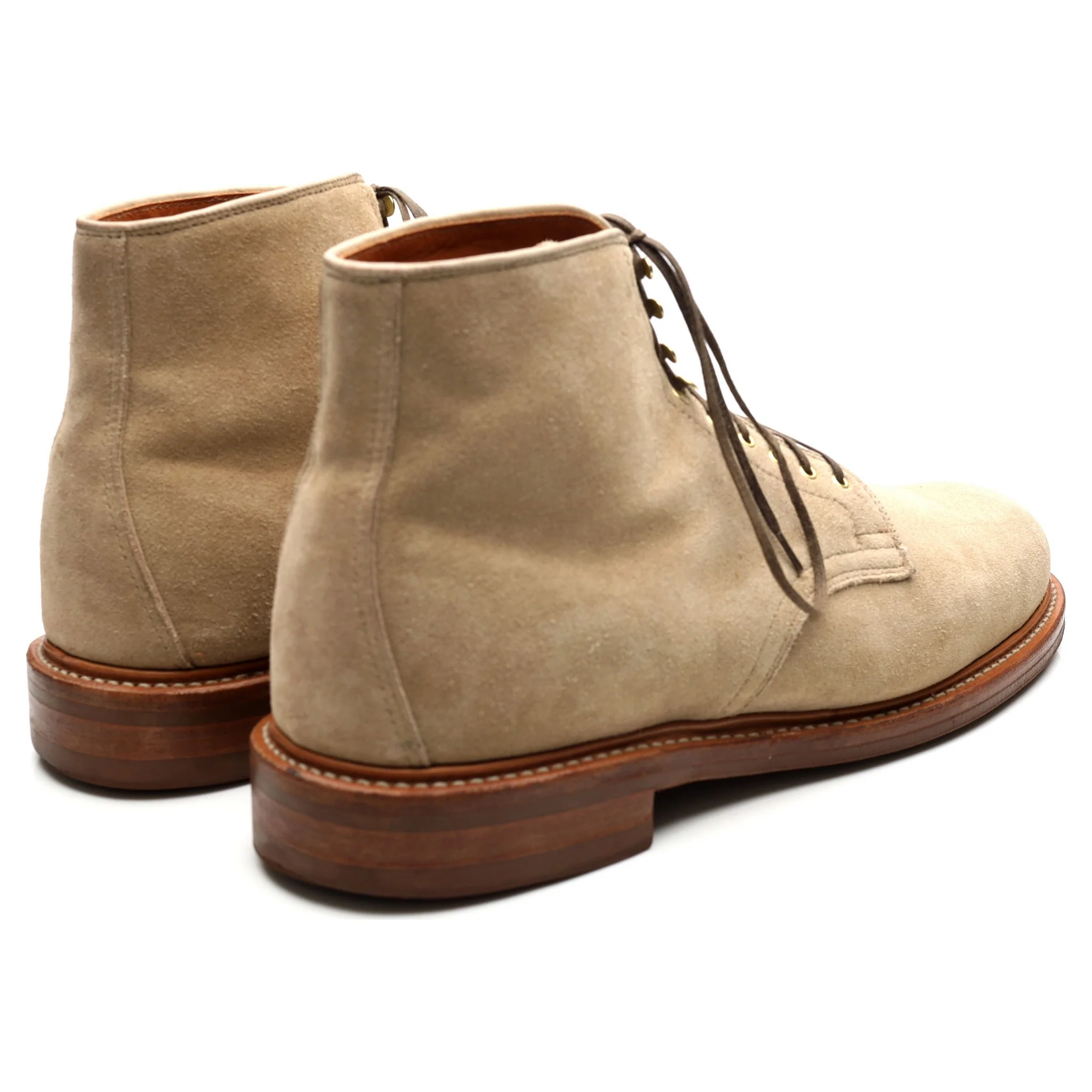 Beige Suede Service Boots UK 11 E - Image 5