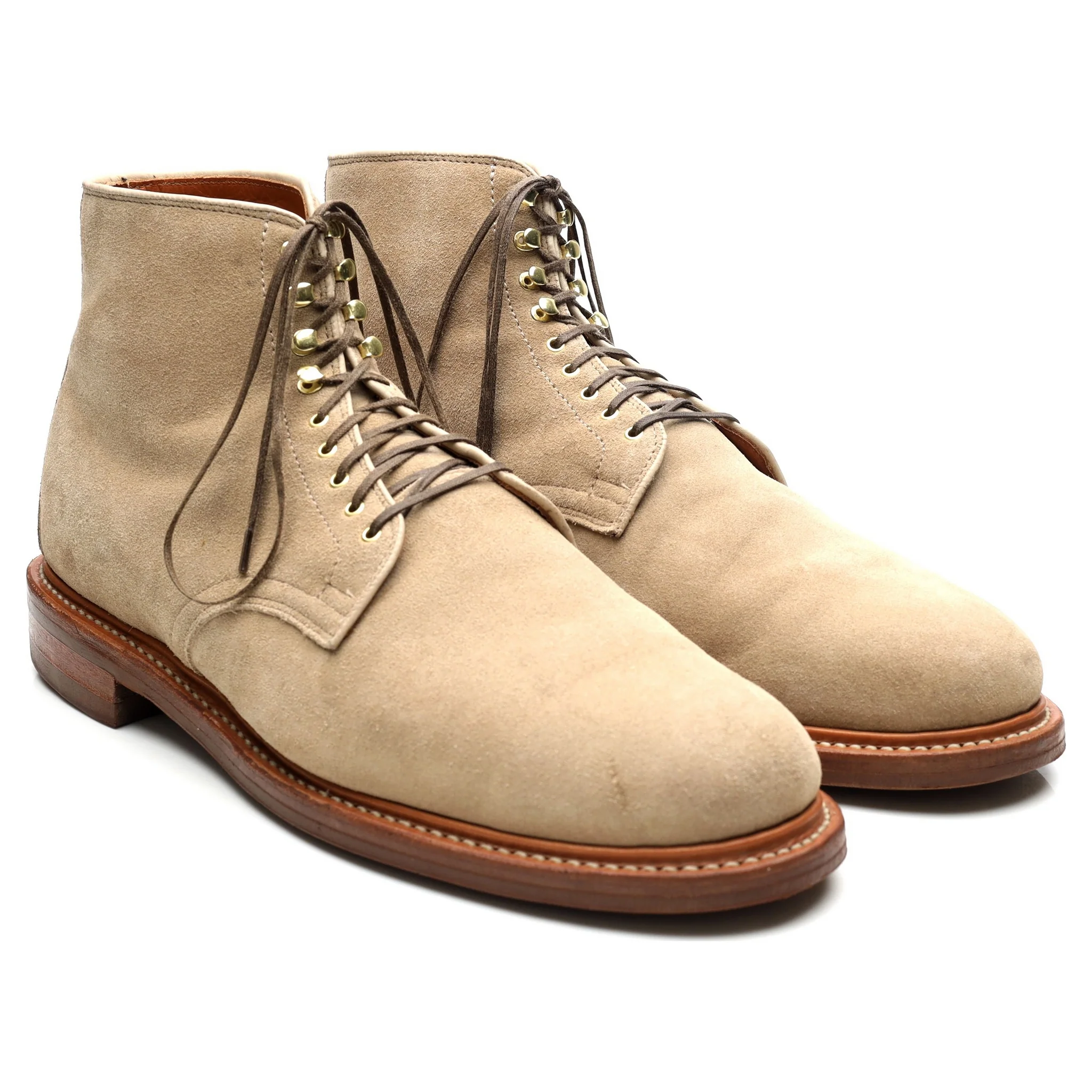 Beige Suede Service Boots UK 11 E - Image 7