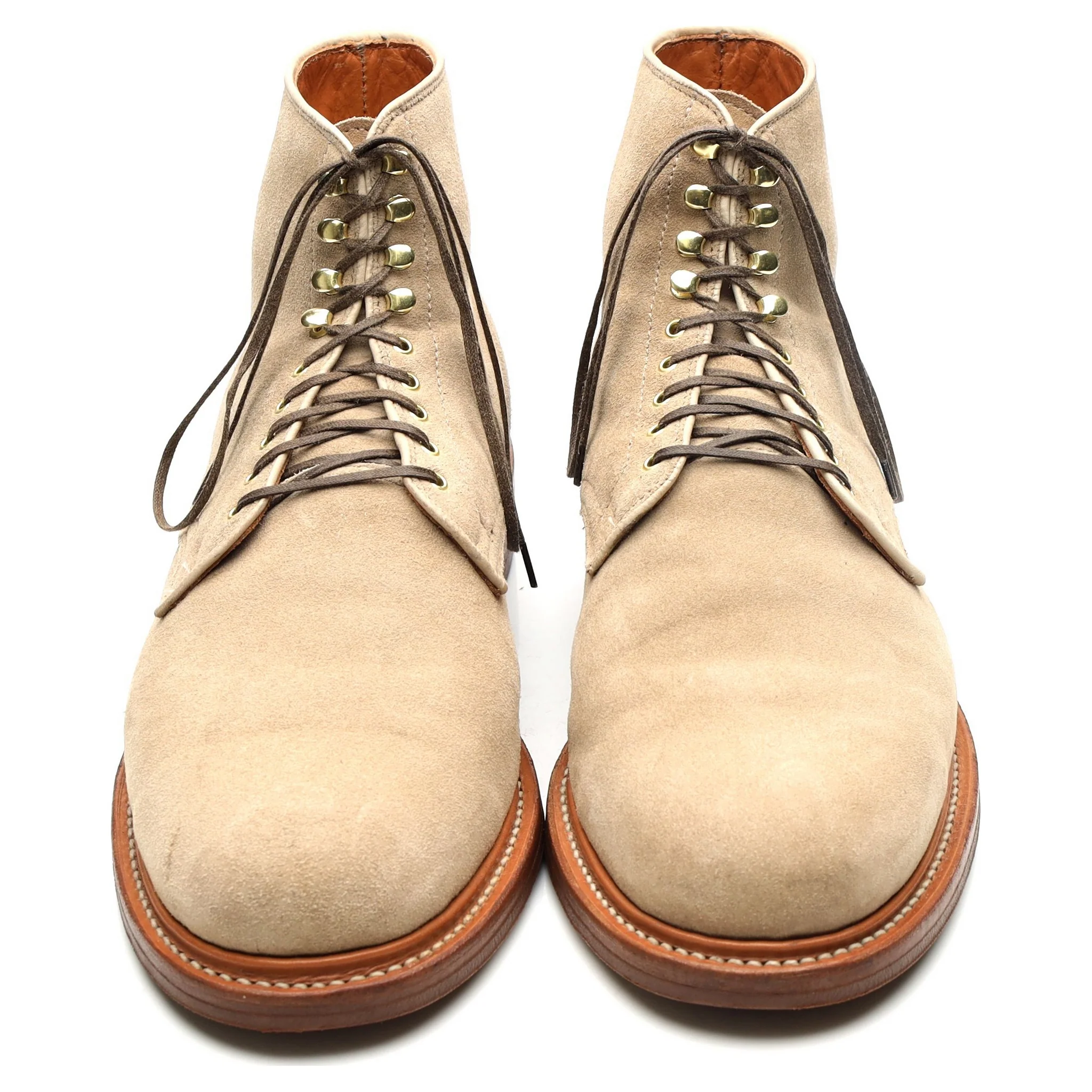 Beige Suede Service Boots UK 11 E - Image 9