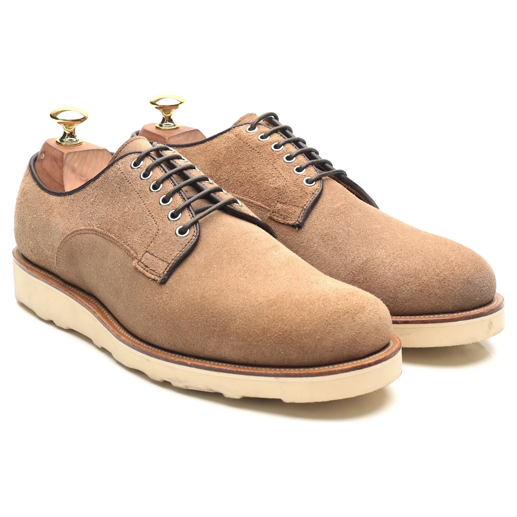 Beige Suede Derby Blucher UK 7 E - Image 7